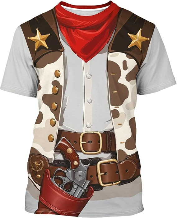Cowboy Sunset Horse Ride 3D Polyester T-Shirt Western Gift Shirt