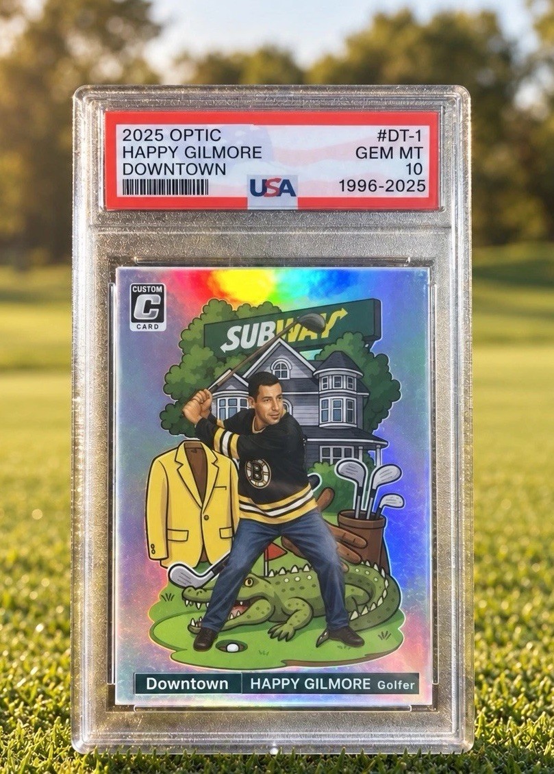 HAPPY GILMORE CUSTOM DOWNTOWN CARD RAINBOW DISPLAY SLAB ADAM SANDLER GOLF GIFT