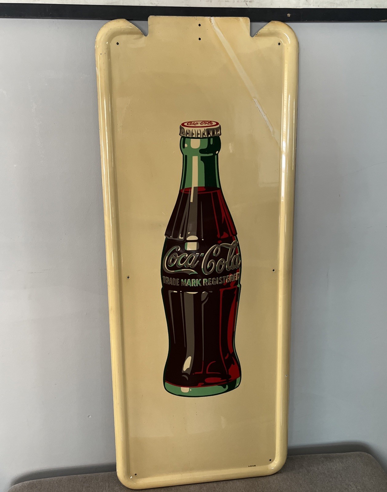 Original 1948 Coca Cola Soda Sign Bottle Pilaster Coke