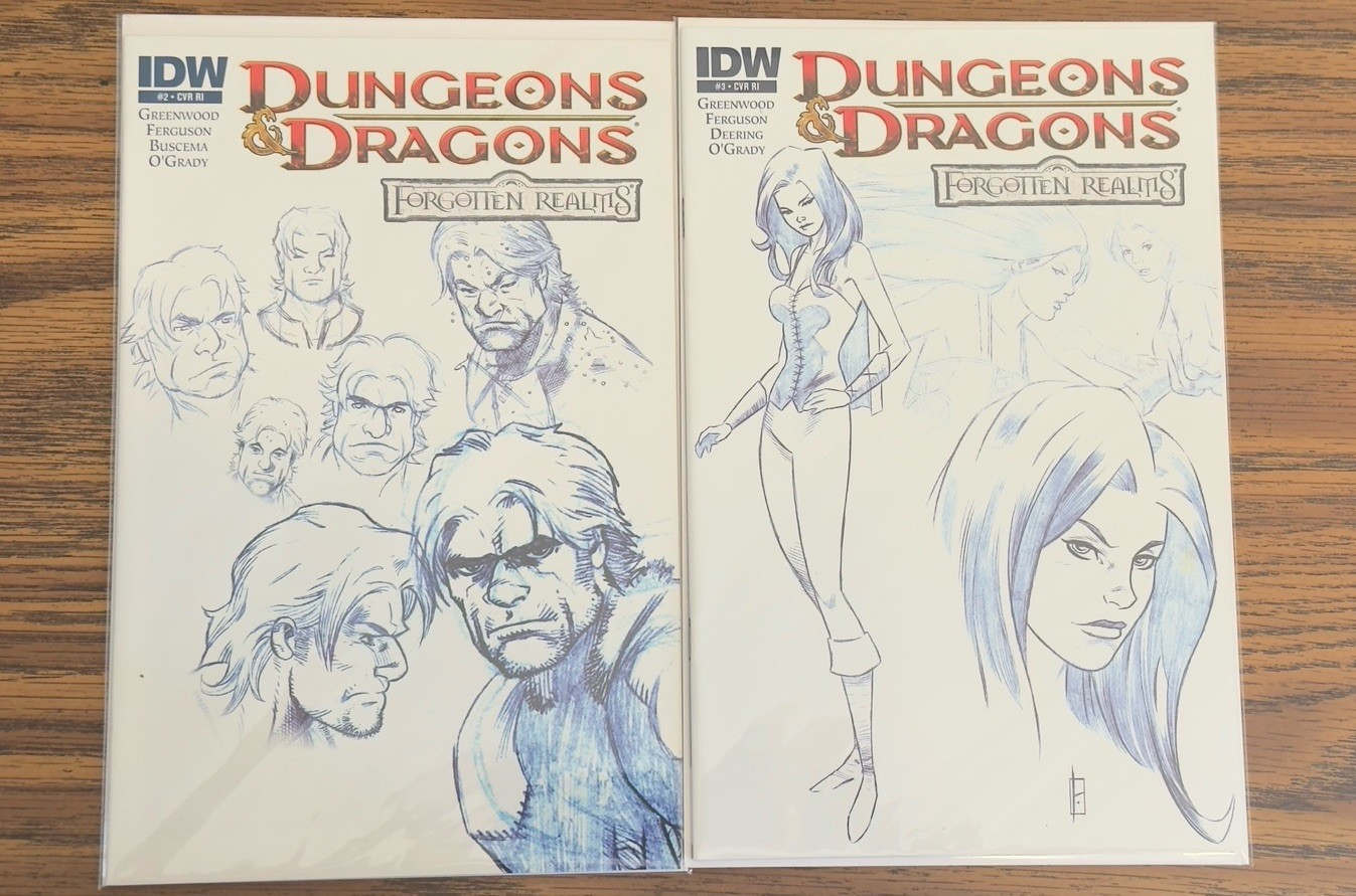Dungeons & Dragons Forgotten Realms #2 & #3 Retailer Incentive Variant RI Sketch