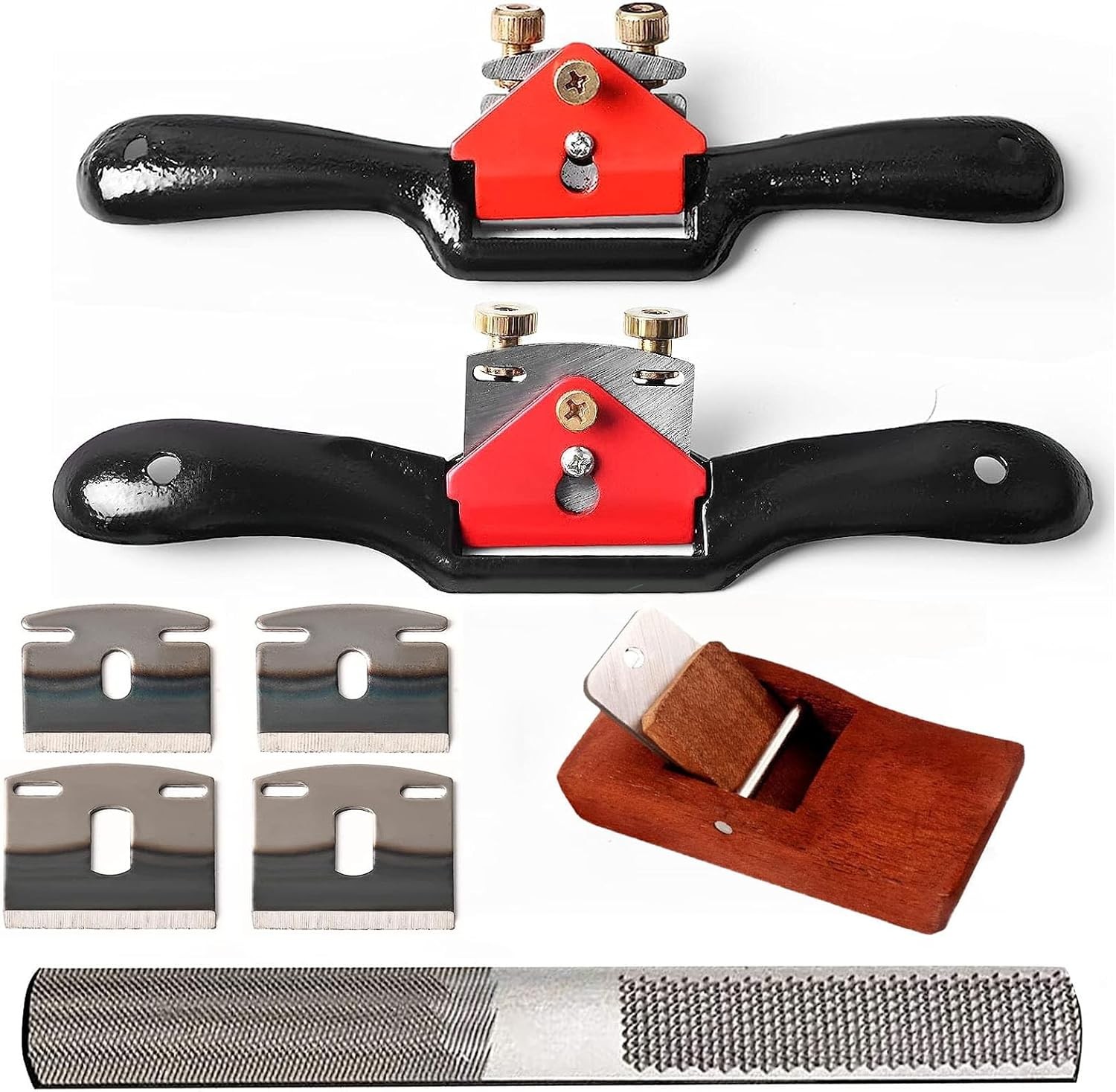 Adjustable Spokeshave Set - 2Pcs Spokeshave, 6Pcs Metal Blade, Portable Woodwork