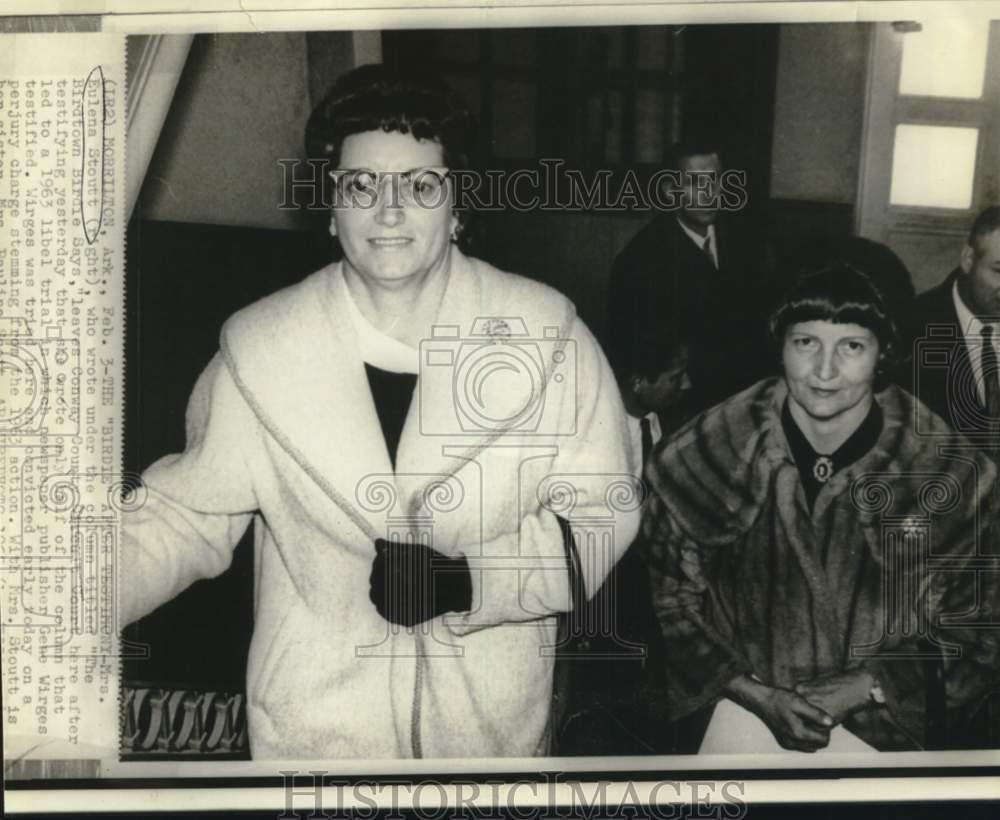1966 Press Photo Columnist Eulena Stoutt leaves Conway County Circuit Court