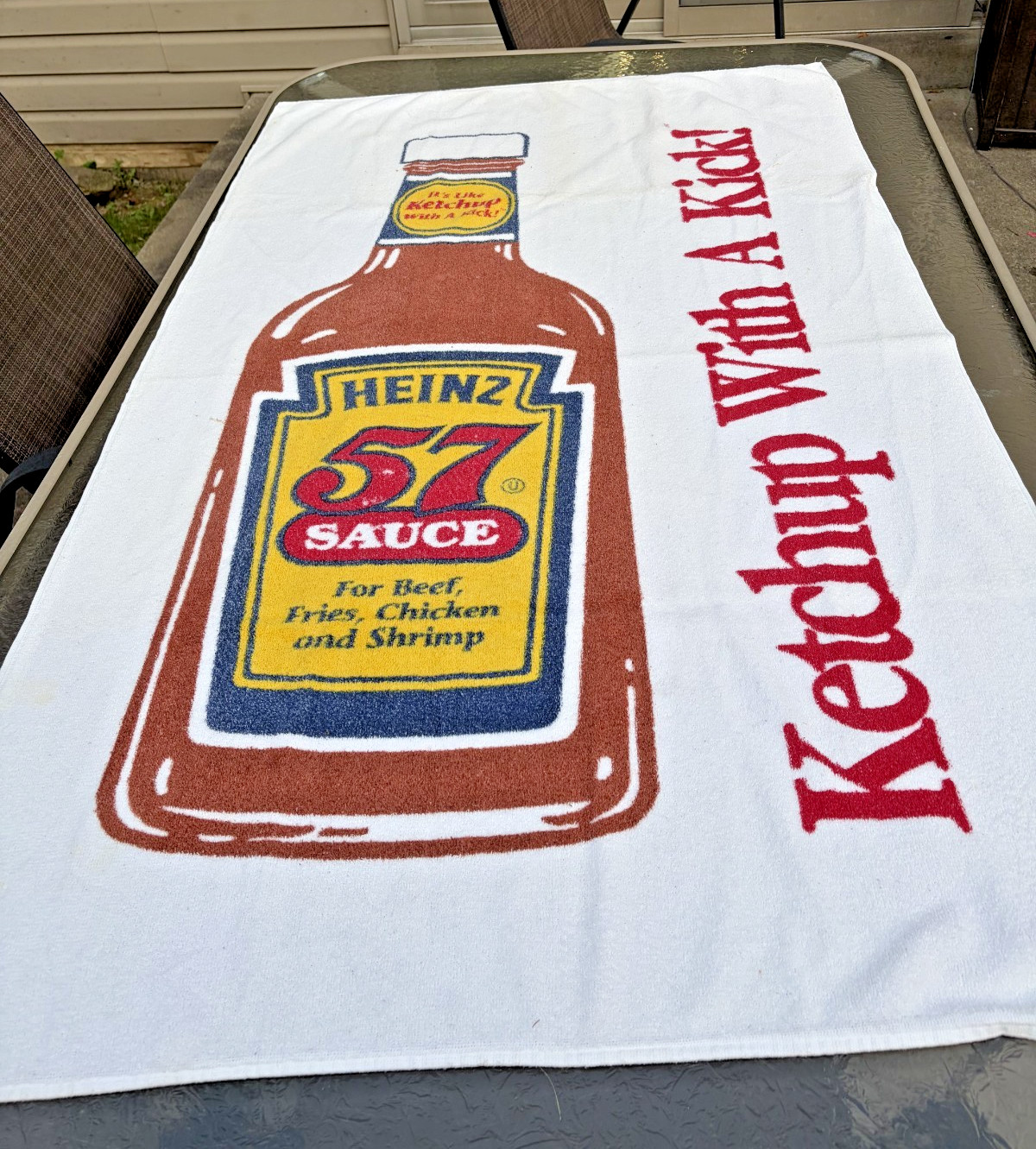 Vintage Heinz 57 Sauce Advertising Beach Towel 35x60 Ketchup Promo Retro