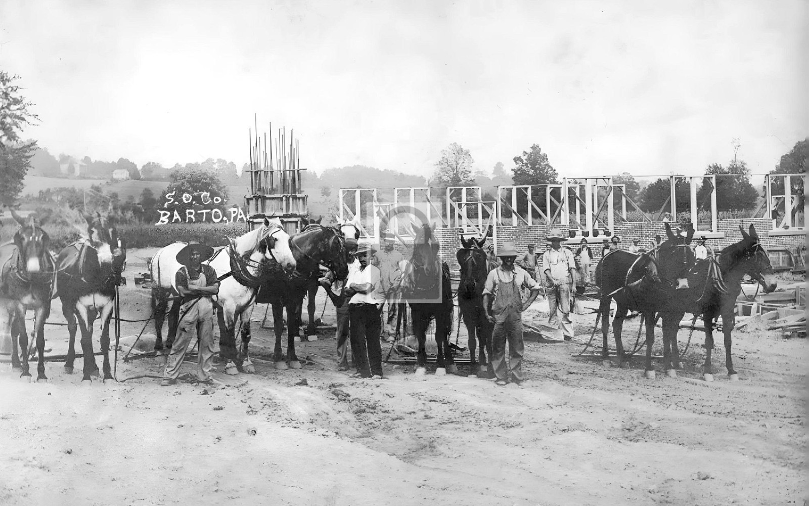 Building Construction Workers & Horses Barto Pennsylvania PA - 11x17 Reprint