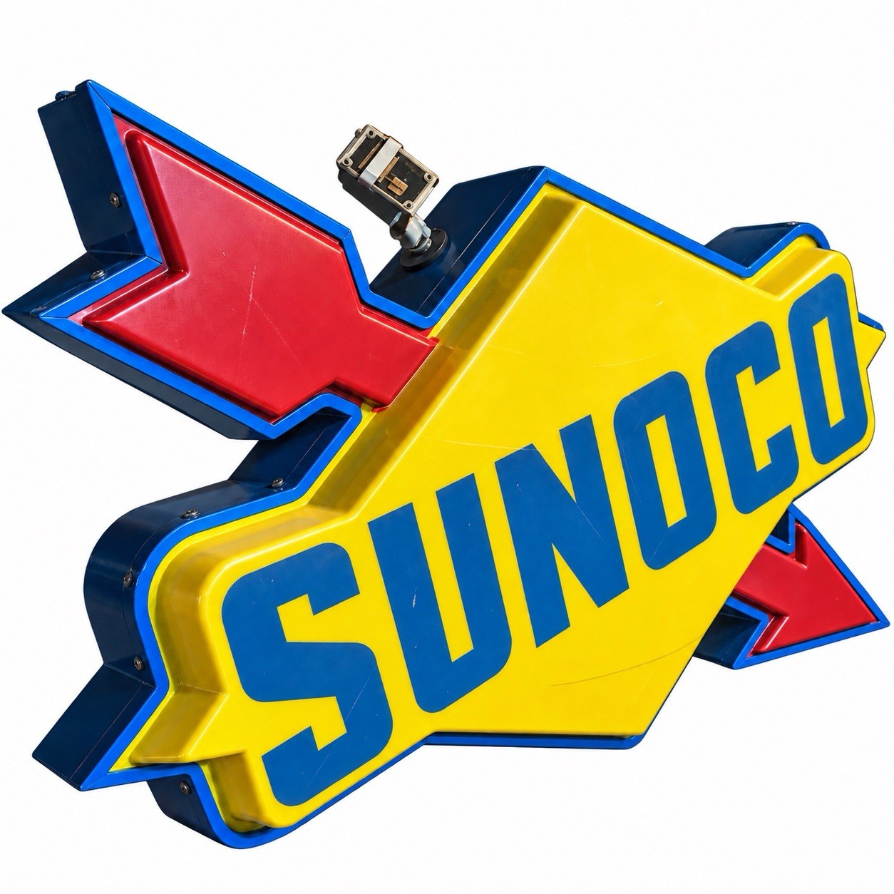 SUNOCO Arrow Design Gas & Oil Advertising Sign Cabinet 48” x 48” *RARE*