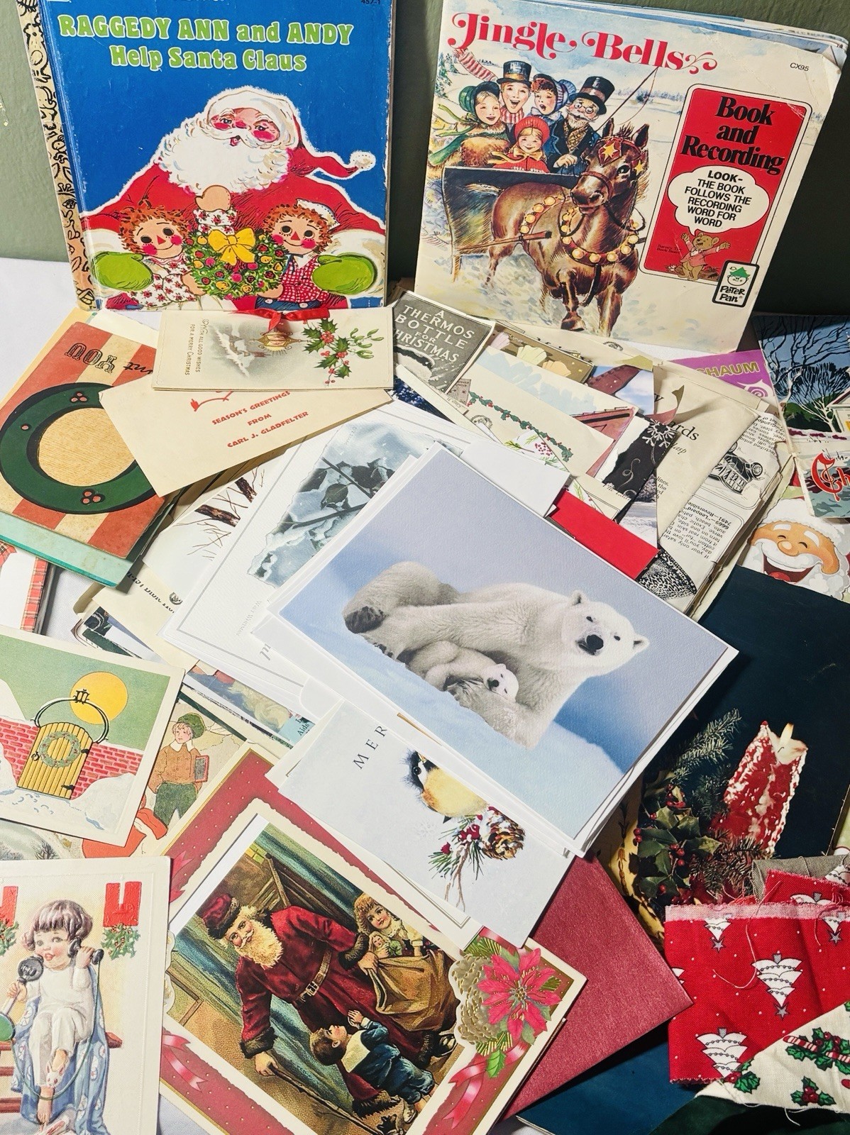 100+ VTG -Now Christmas Ephemera Paper Books Postcards Junk Journal Craft Lot B