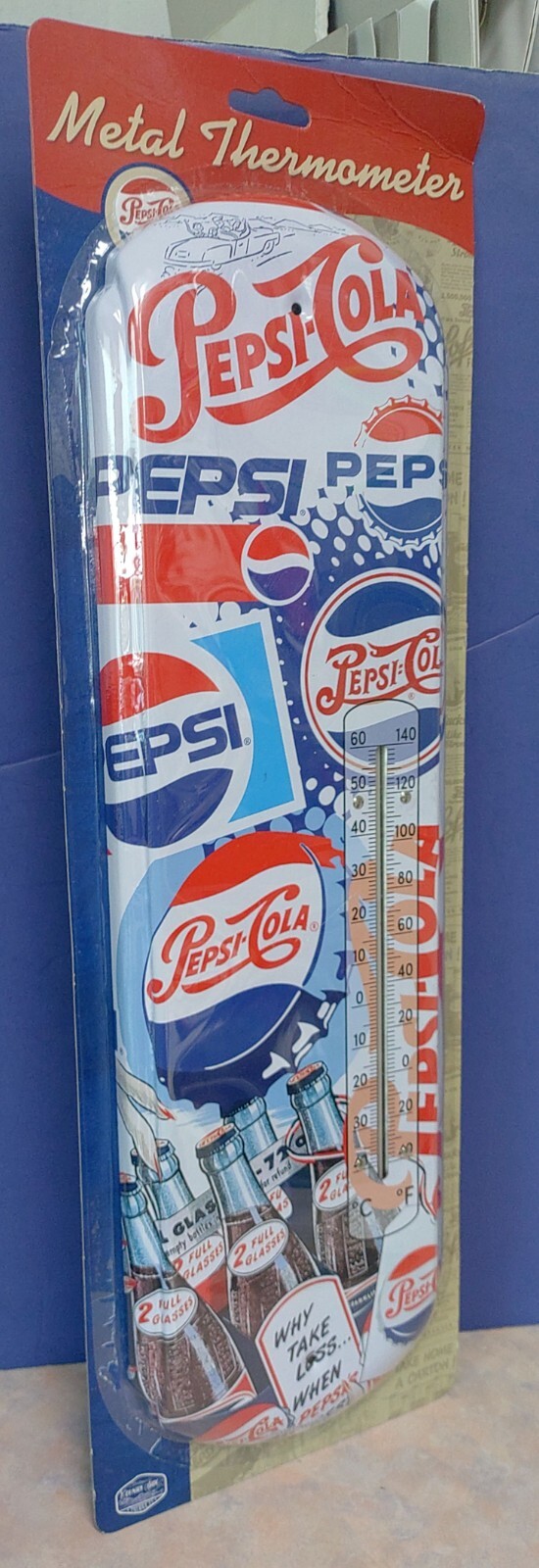 Pepsi Cola Soda Metal Sign Thermometer Indoor Outdoor 5