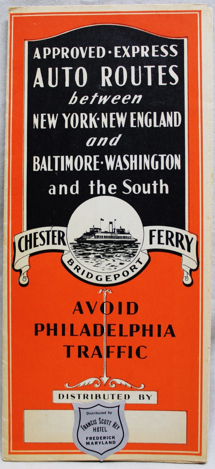 CHESTER BRIDGEPORT FERRY PENNSYLVANIA NJ  ADVERTISING BROCHURE GUIDE MAP 1935