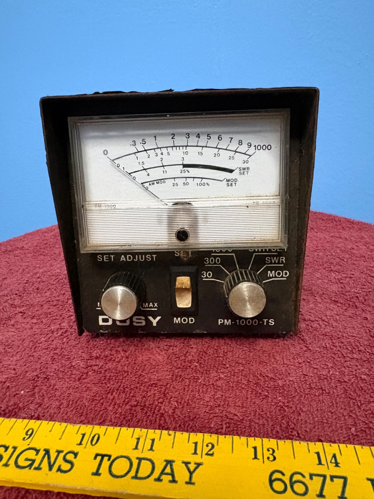 Dosy PM-1000-TS CB / Ham Radio Power Watt & SWR Meter UNTESTED PARTS REPAIRS