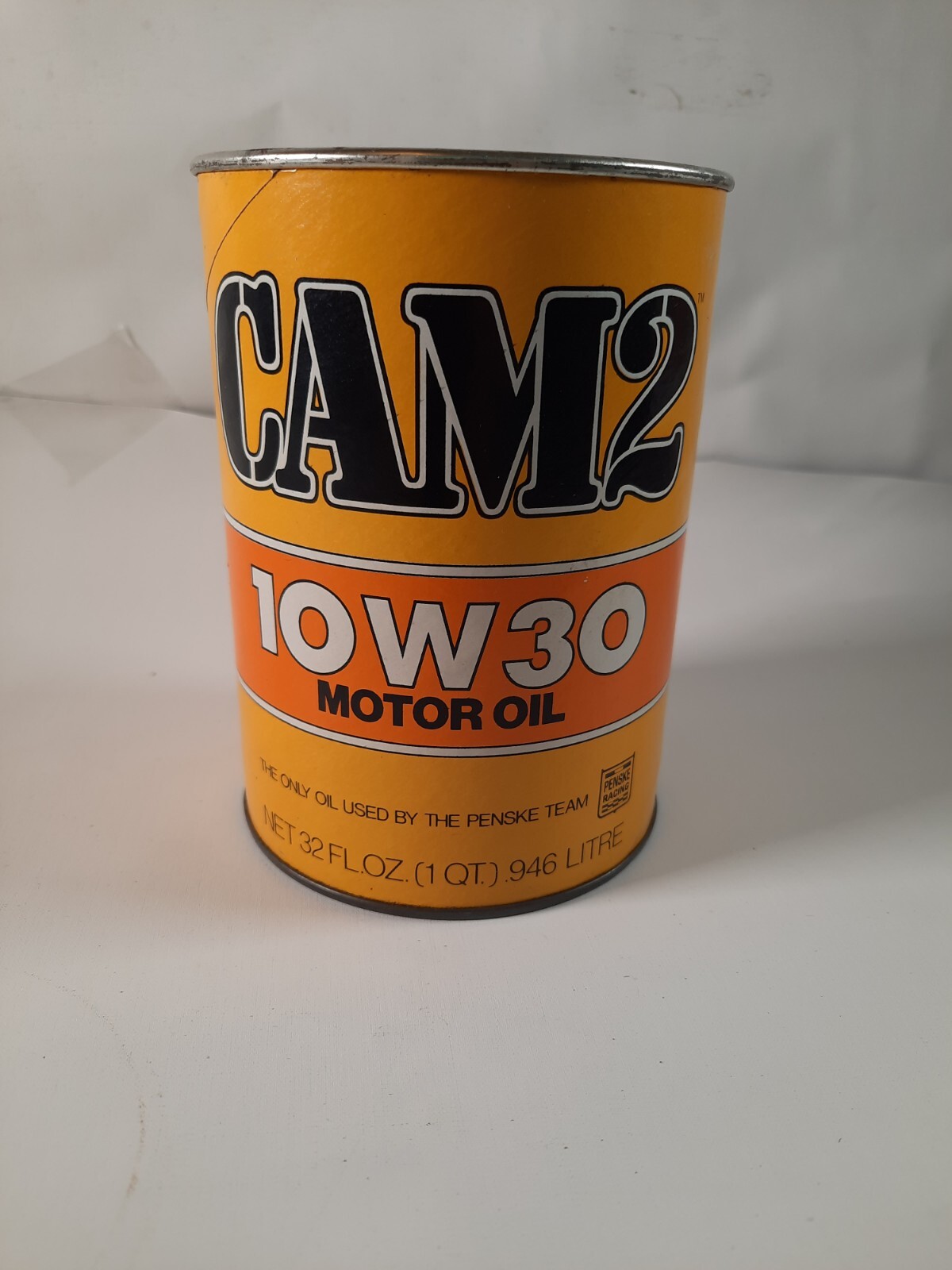 vintage  Cam 2 10 W 30 motor oil full cardboard can  