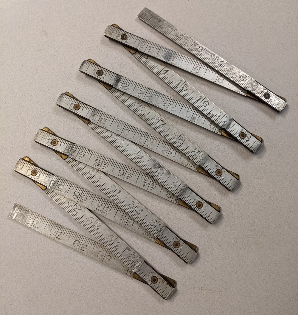 Master Rule Co. No 516 - Vintage Metal Folding Rule, Aluminum and Brass, 72\ Master Rule Co. No 516 - Vintage Metal Folding Rule, Aluminum and Brass, 72\