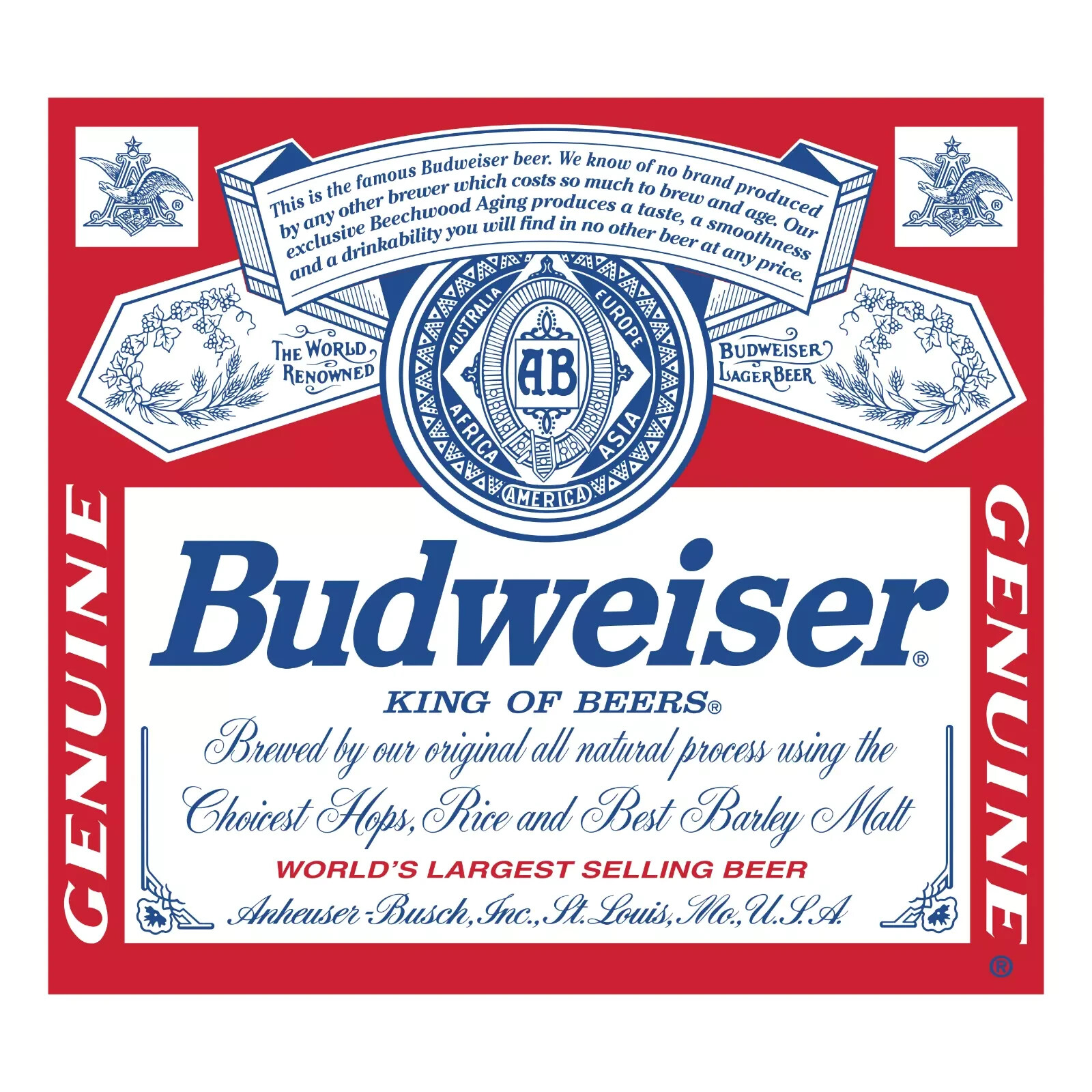 Budweiser Logo Sticker Classic Beer window laptop bumper vinyl decal