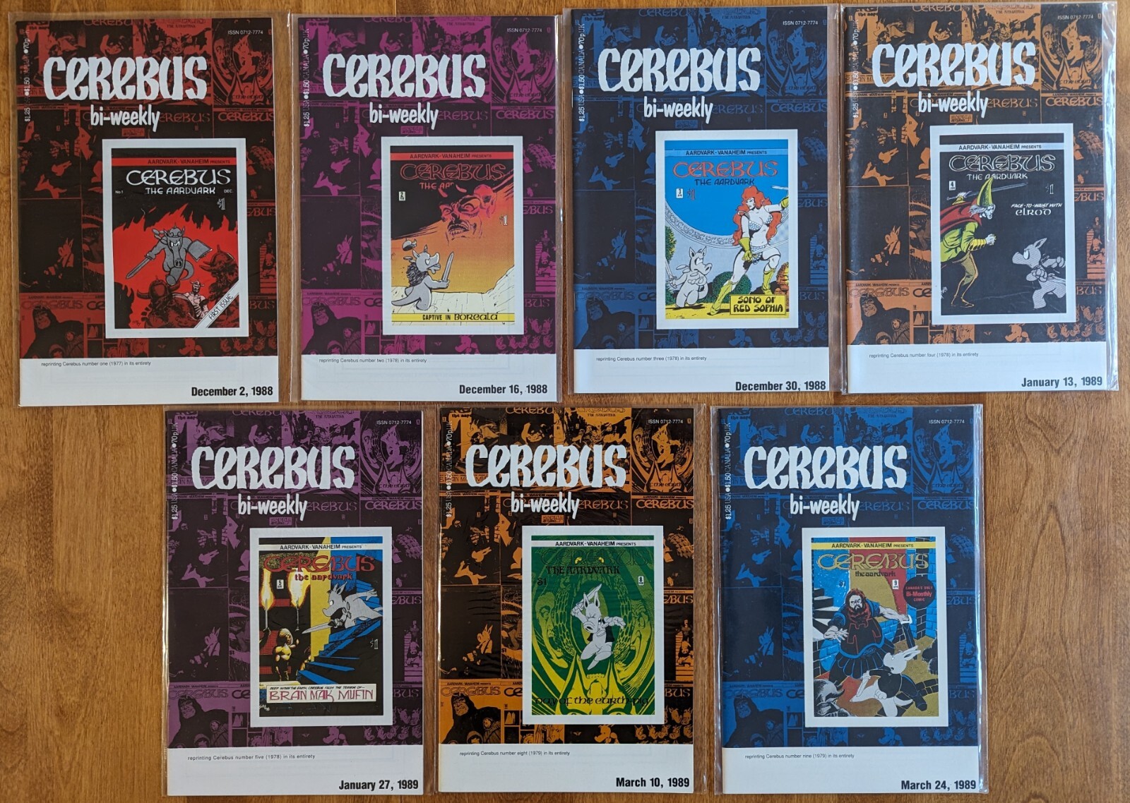 Cerebus Bi-Weekly Lot #1 2 3 4 5 8 9 (7 Books) Dave Sim Aardvark-Vanaheim VF/NM