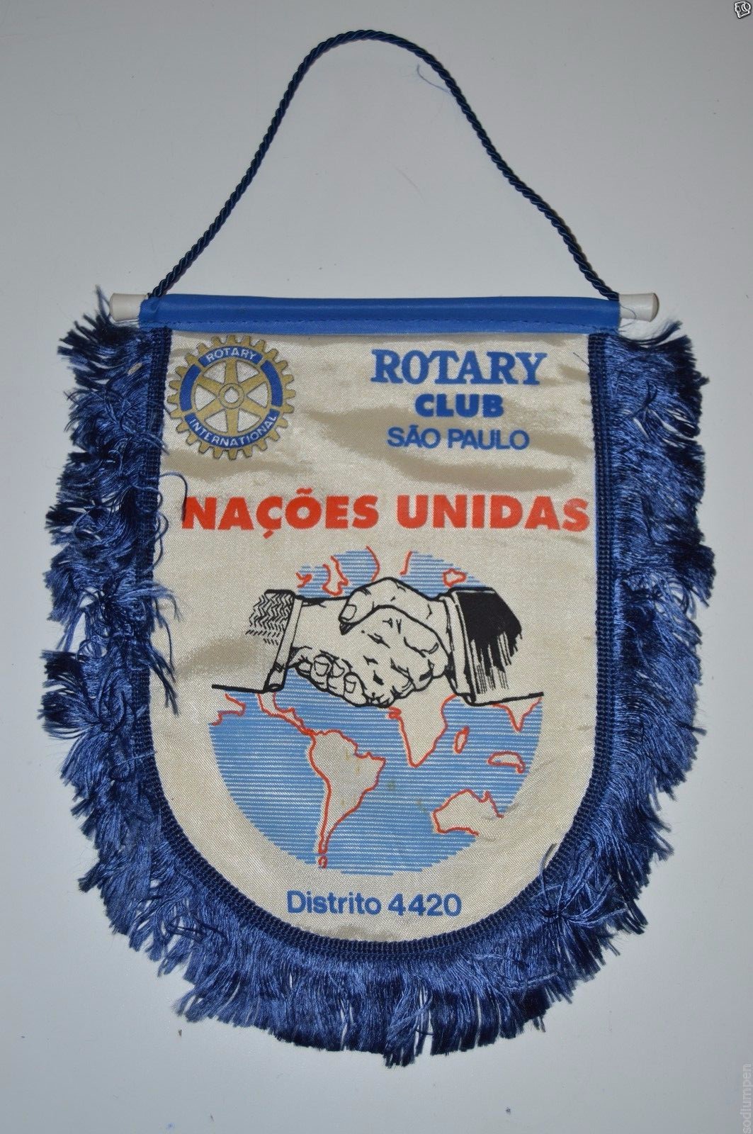 Vintage Sao Paulo Nacoes Unidas Brasil Brazil Rotary Club International Banner