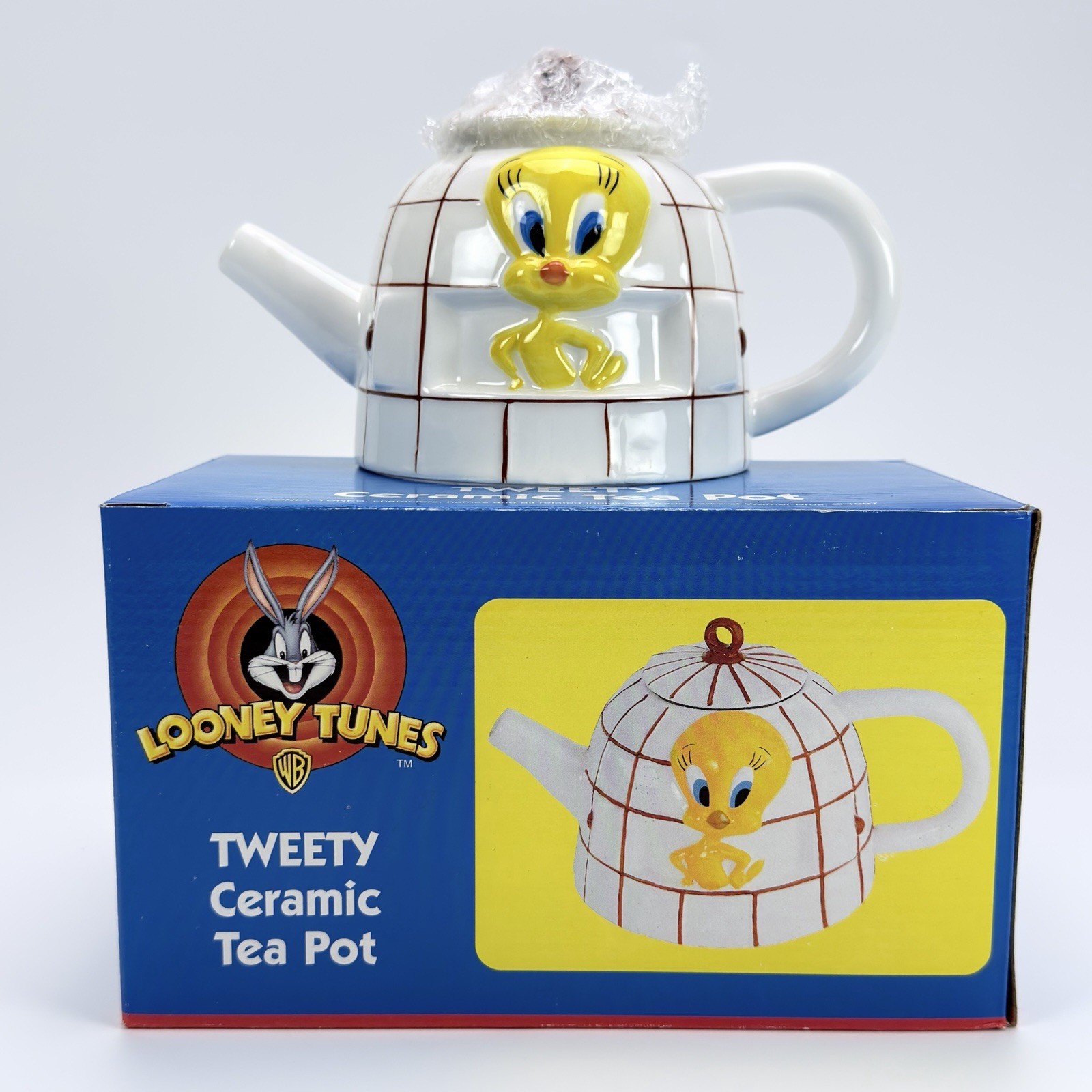 Tweety Bird Ceramic Tea Pot with Lid 1997 Looney Tunes Warner Bros Vintage New