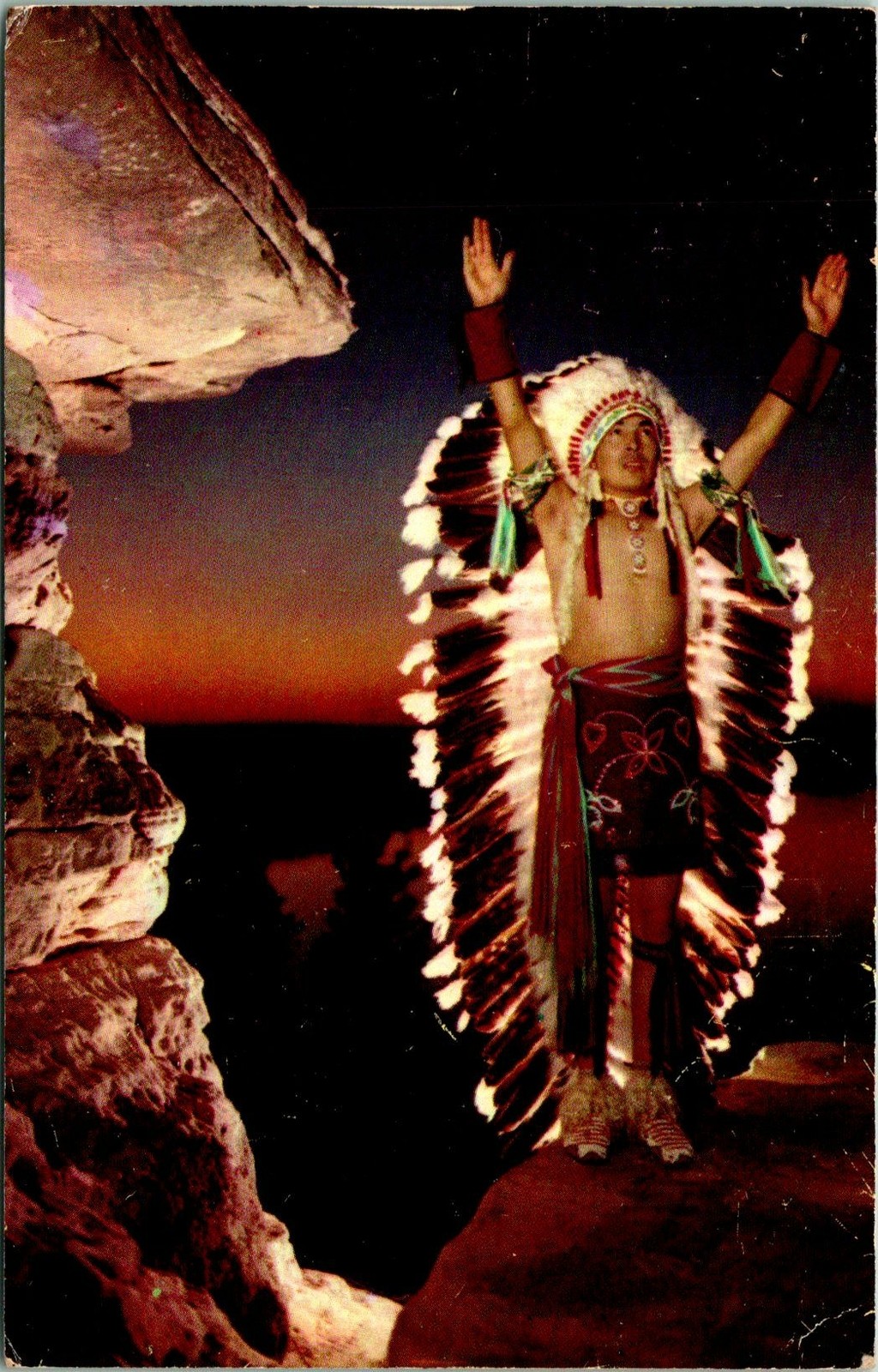 Wisconsin Dells WI Sunrise Call Stand Rock Postcard Used (32389)