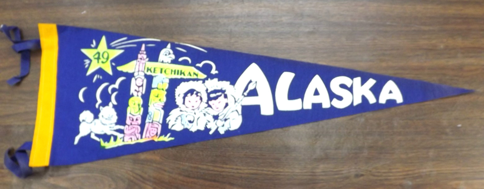 VINTAGE 1960s KETCHIKAN ALASKA PENNANT BANNER 26