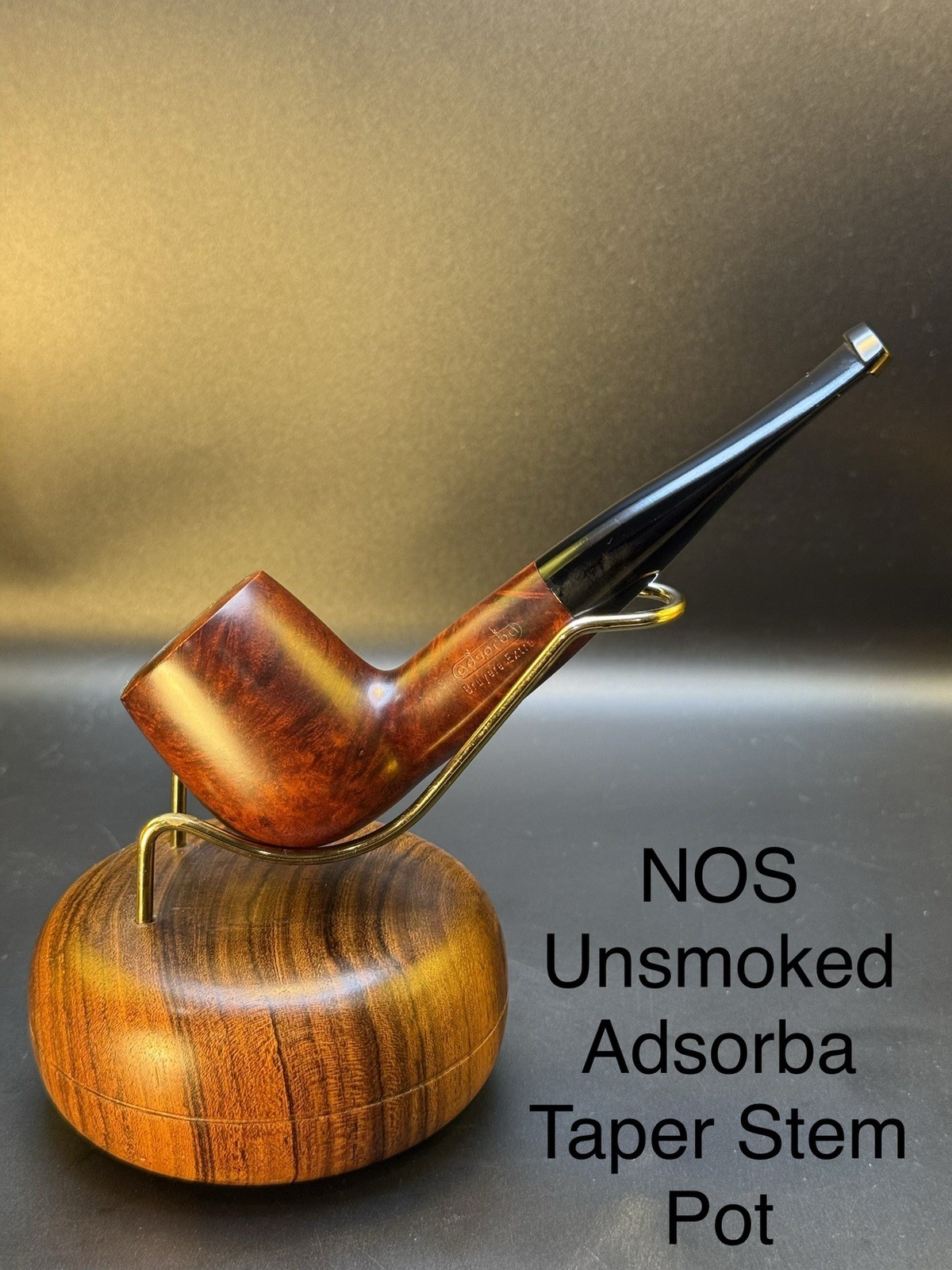 Vintage Adsorba NOS Unsmoked Taper Stem Pot Tobacco Pipe