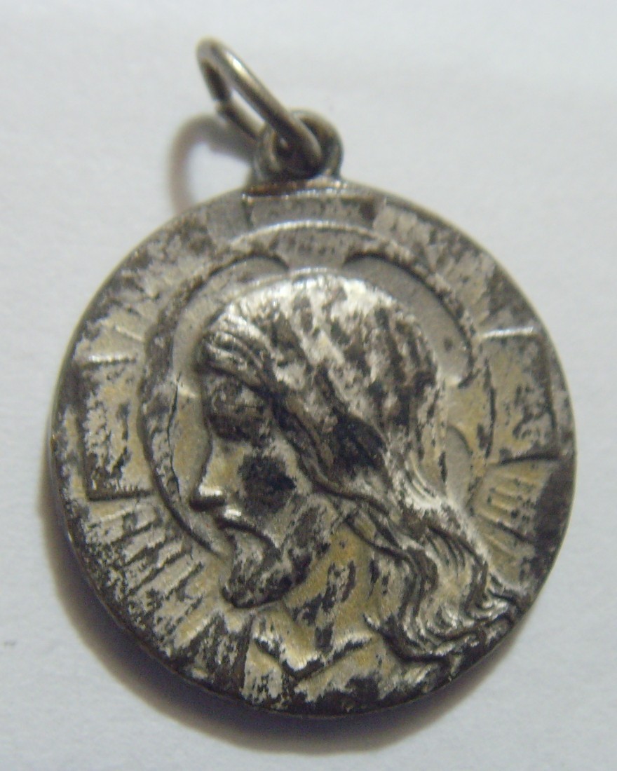 1800s antique I am an Episcopalian religious Christian Jesus pendant 54979