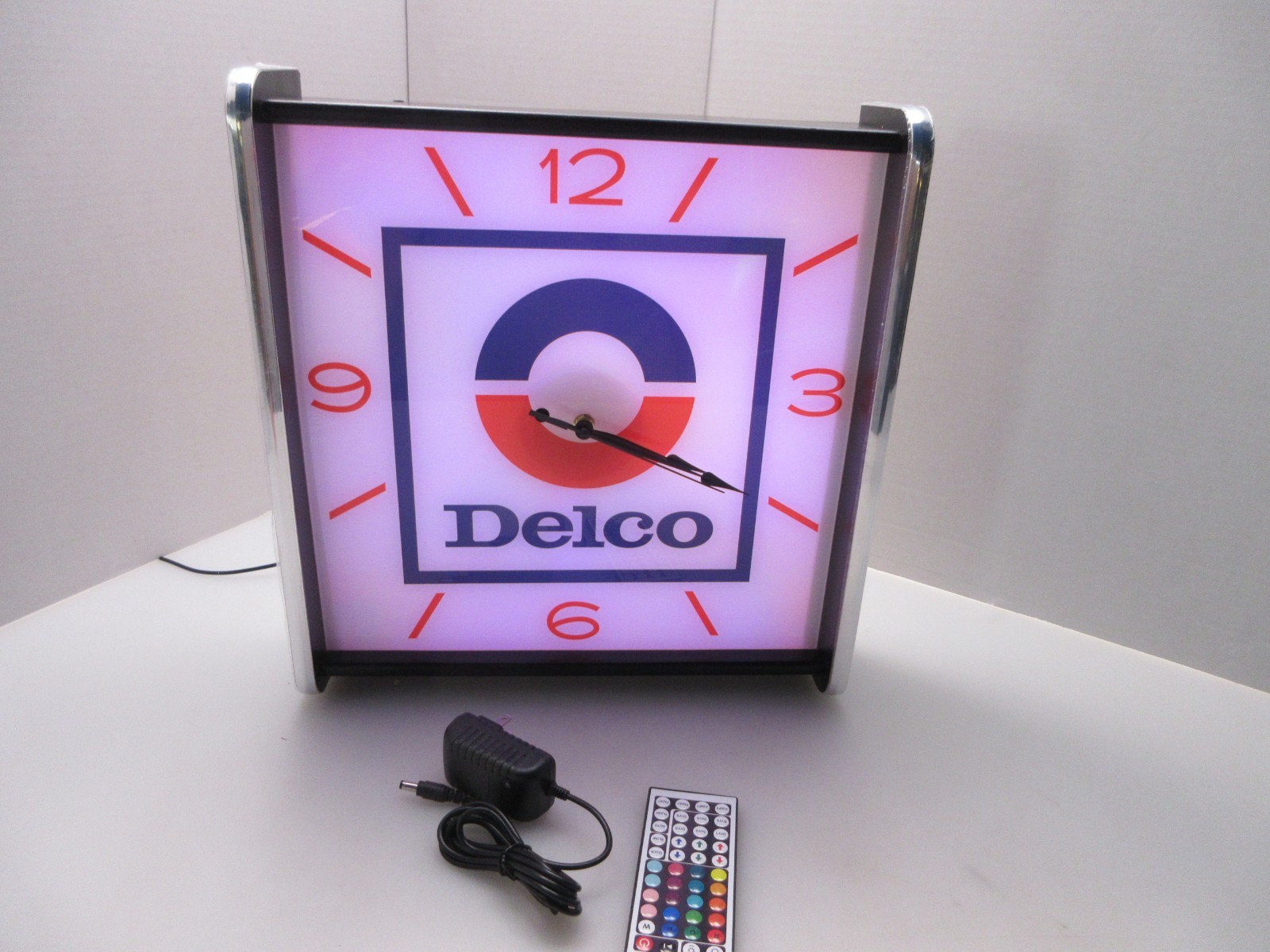 Delco LED light up Advertising wall clock Brand New