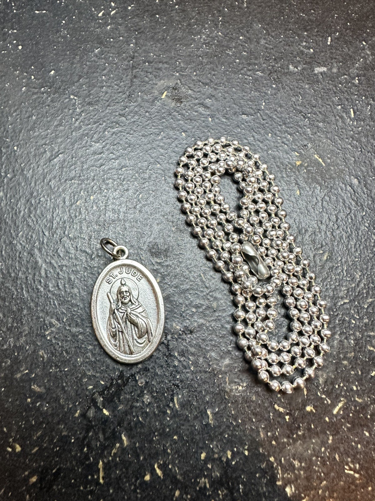 Saint St Jude Medal Pendant Necklace - Zinc Alloy, Made in Italy, 1\ Saint St Jude Medal Pendant Necklace - Zinc Alloy, Made in Italy, 1\