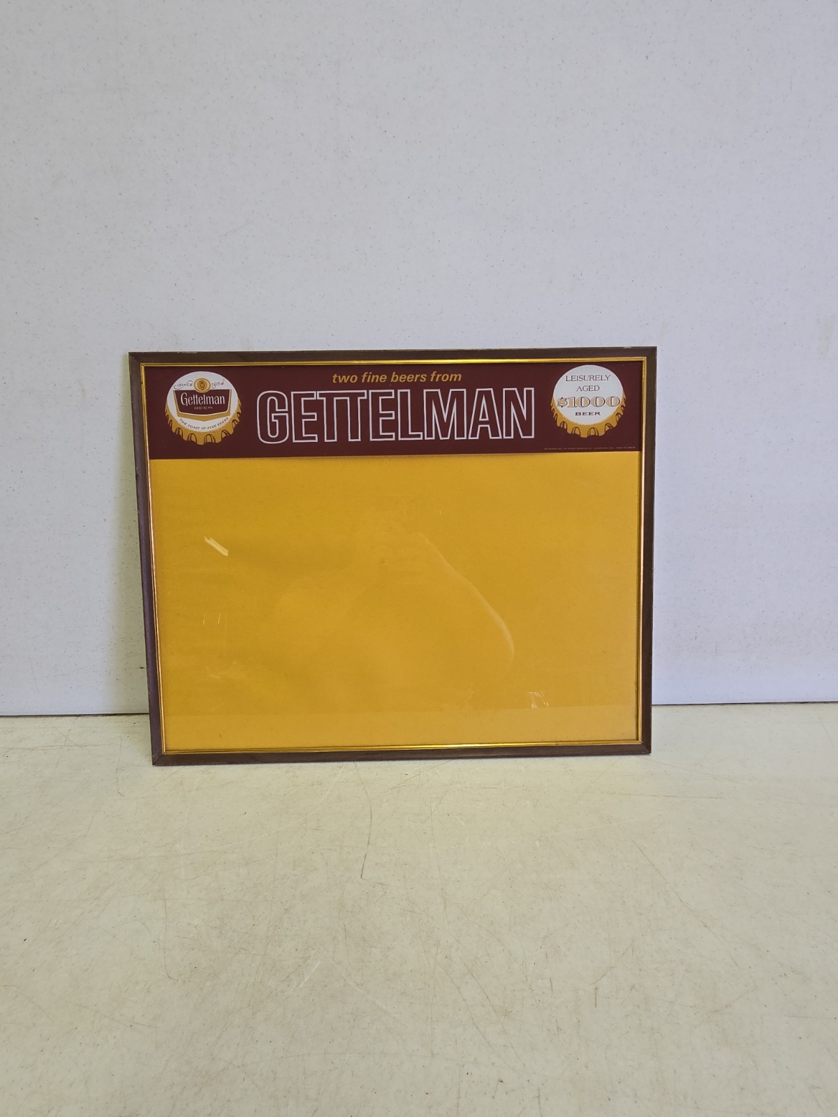 Vintage 1960s Gettelman Beer Advertising RPG Liquor License Holder Miller Sign