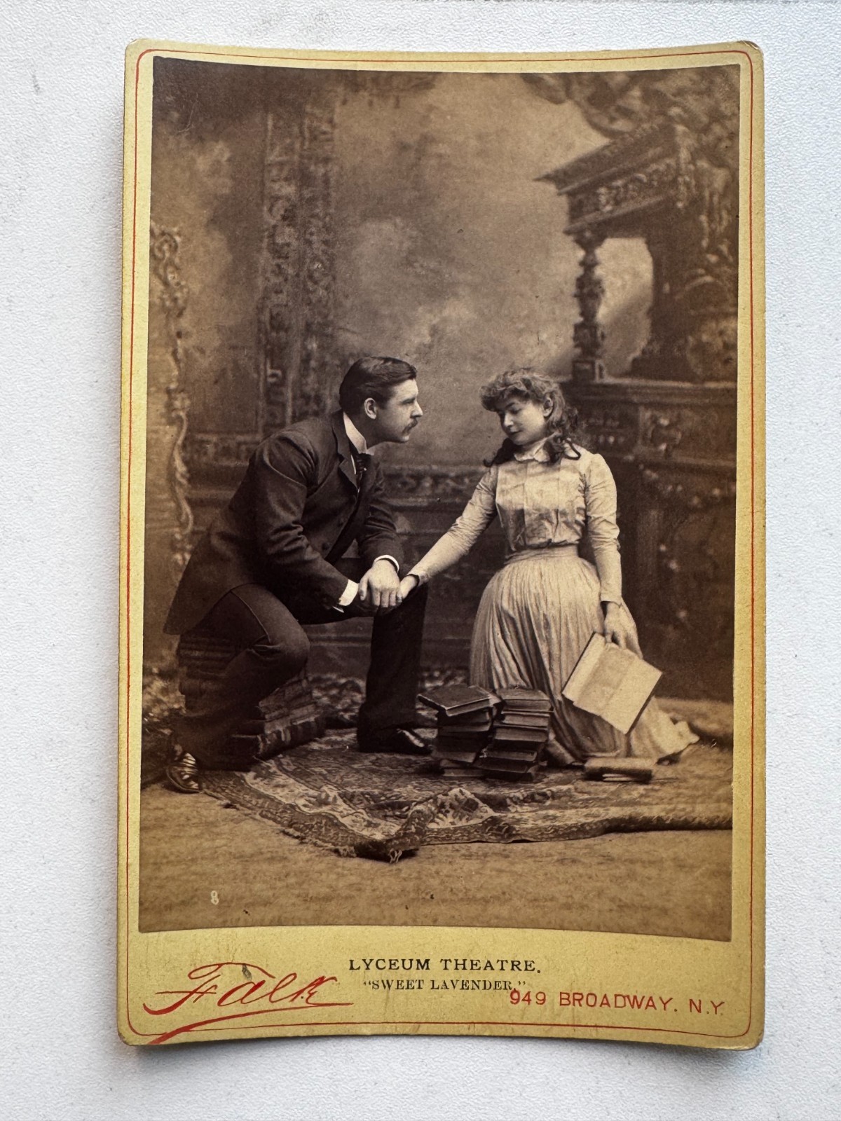 Orig 1888 LYCEUM THEATRE Cabinet Card Sweet Lavender Broadway by Falk