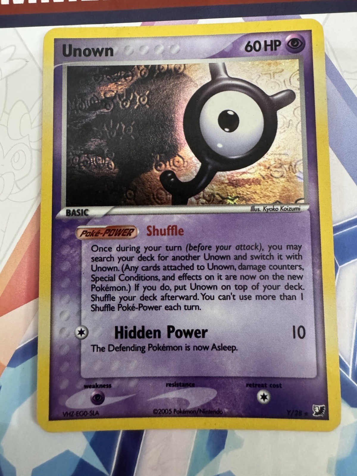 Pokemon Tcg - Unown Y/28 Holo Rare EN EXC EX Unseen Forces