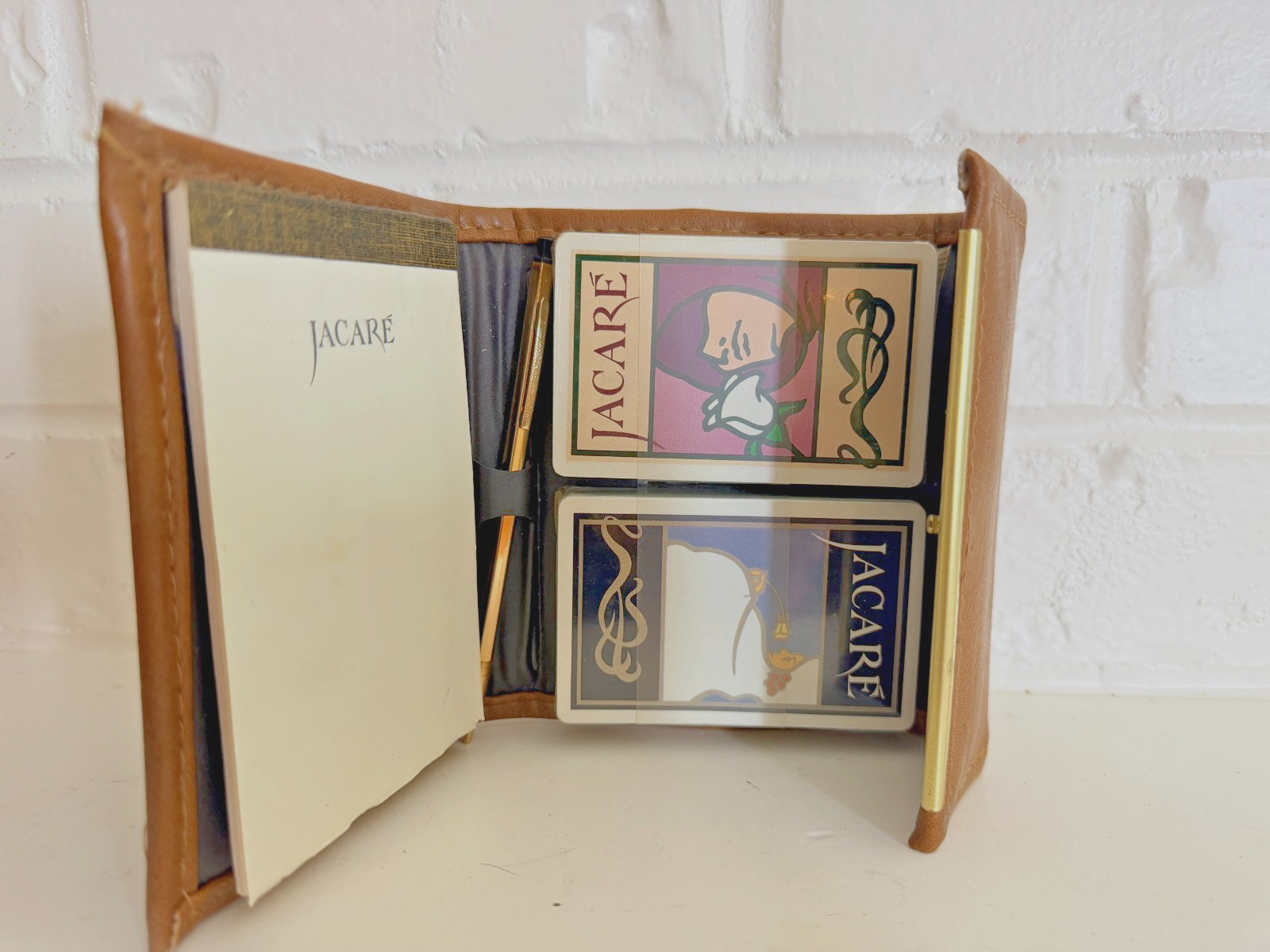 Two Sets Of Unused Rare Draeger Freres Jacare Playing Cards W/Case/Pencil/Paper