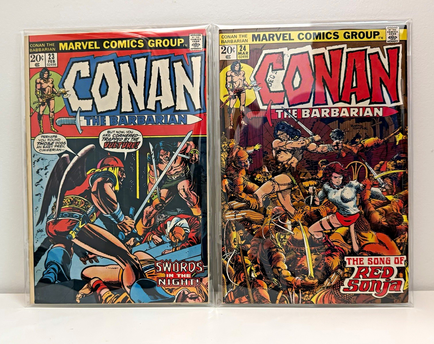 Conan the Barbarian Comic Book Lot #23-24 1972 Marvel Comics