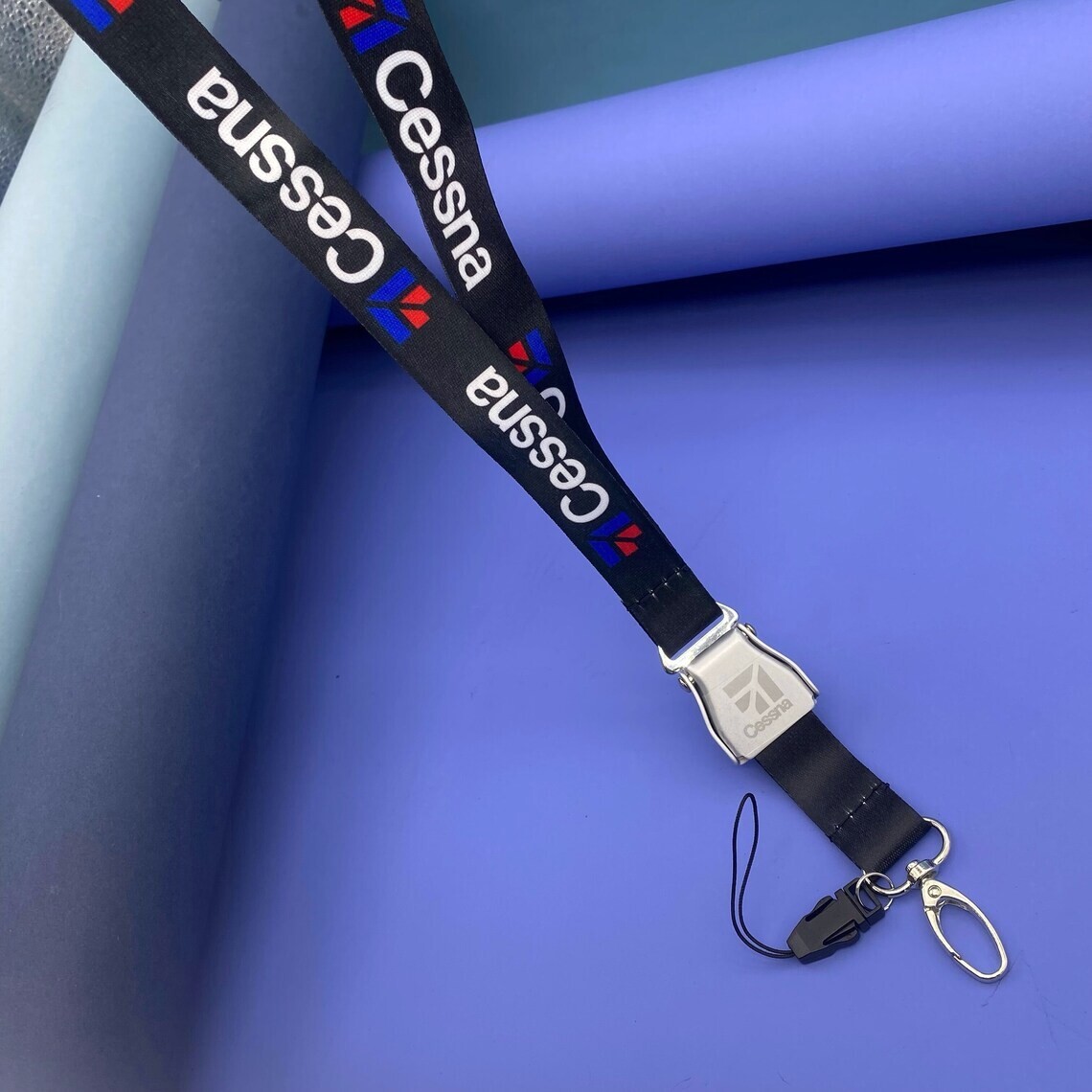 Lanyard Cessna Seat Belt Buckle,Cessna Gift for pilot ,Cessna Logo,  pilot id