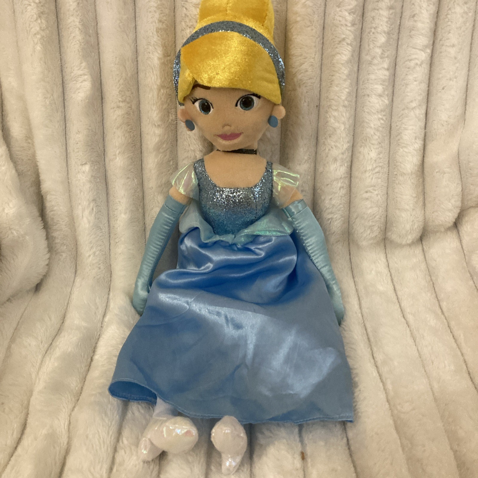 Disney Princess Plush Doll TY Sparkle Glitter Cinderella 