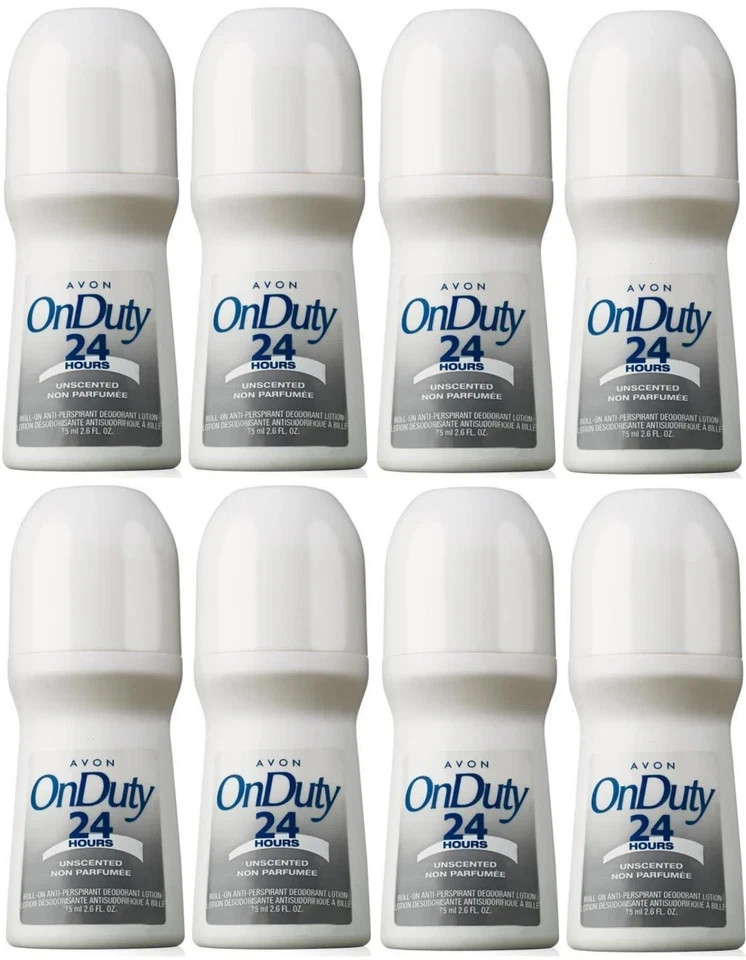 Avon 24Hour Unscented Antiperspirant Roll-on Deodorant 2.6oz (PACK OF 8)