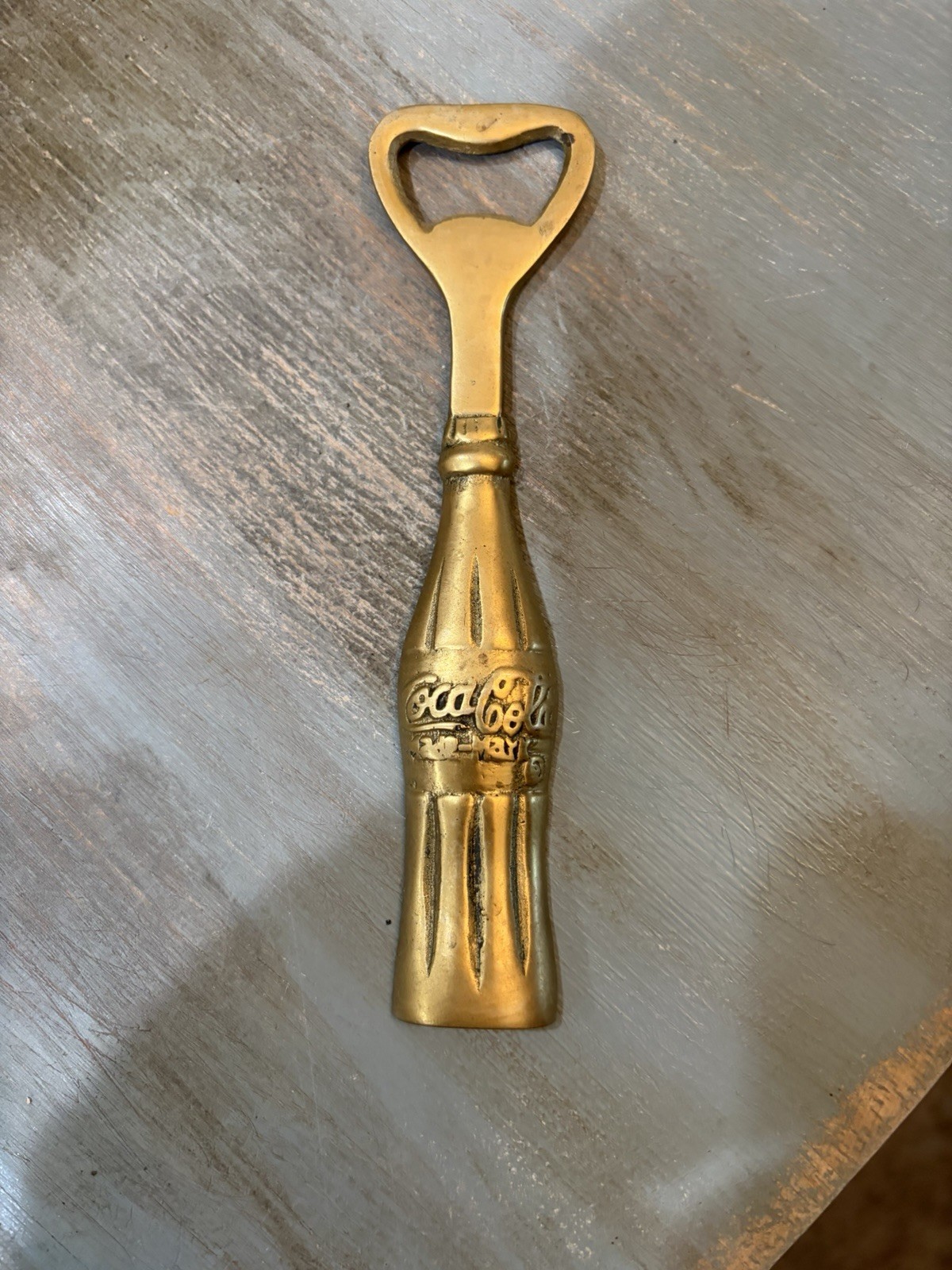 Vintage Solid Brass Coca Cola Bottle Opener Embossed Coke Soda Pop Barware Sign Vintage Solid Brass Coca Cola Bottle Opener Embossed Coke Soda Pop Barware Sign