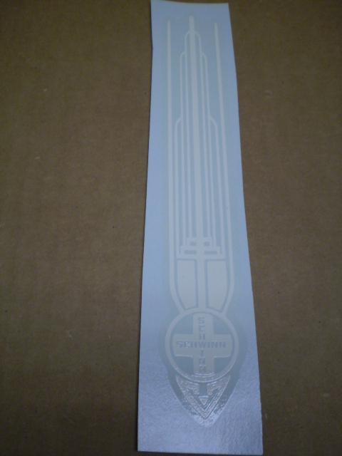 Schwinn Approved White Gothic Style Bicycle Seat Tube Decal Jaguar Corvette 