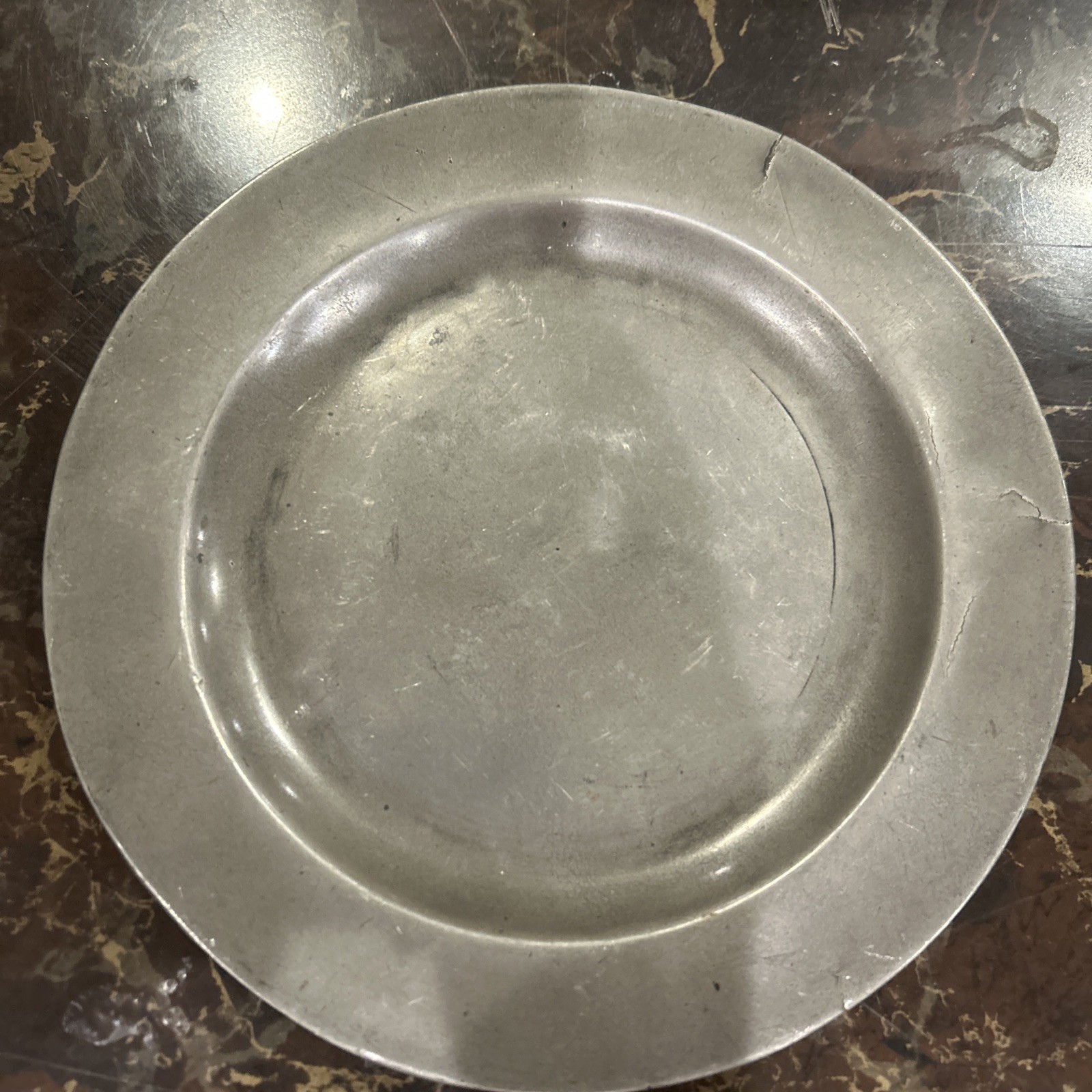 Antique 18thC English Pewter Plate 9\