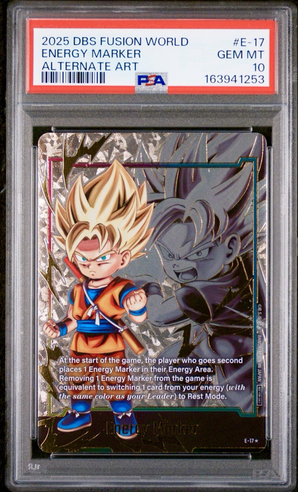 2025 ALTERNATE ART #E-17 ENERGY MARKER PSA 10 Dragon Ball Fusion World Card Eng