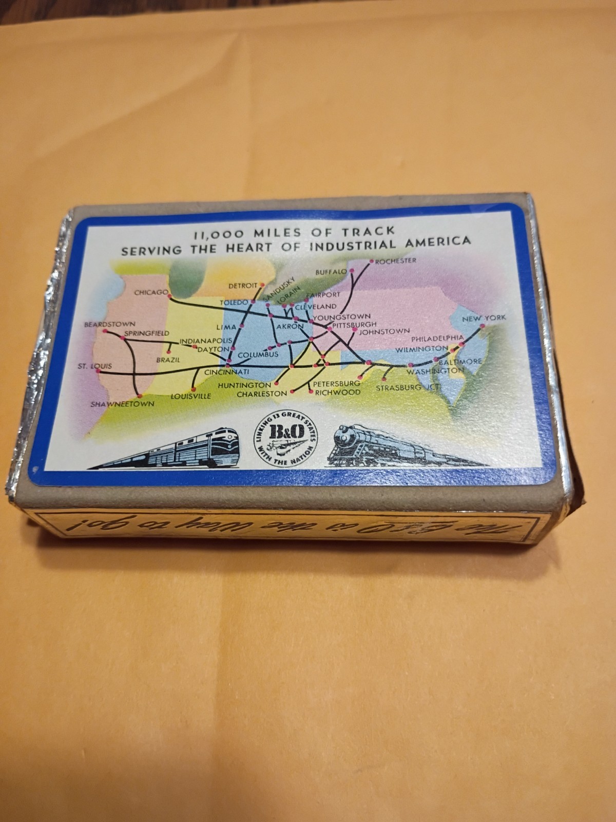 Vintage B&O Map of Railroad Playing Cards 11,000 Miles Of Track Sealed NOS RARE