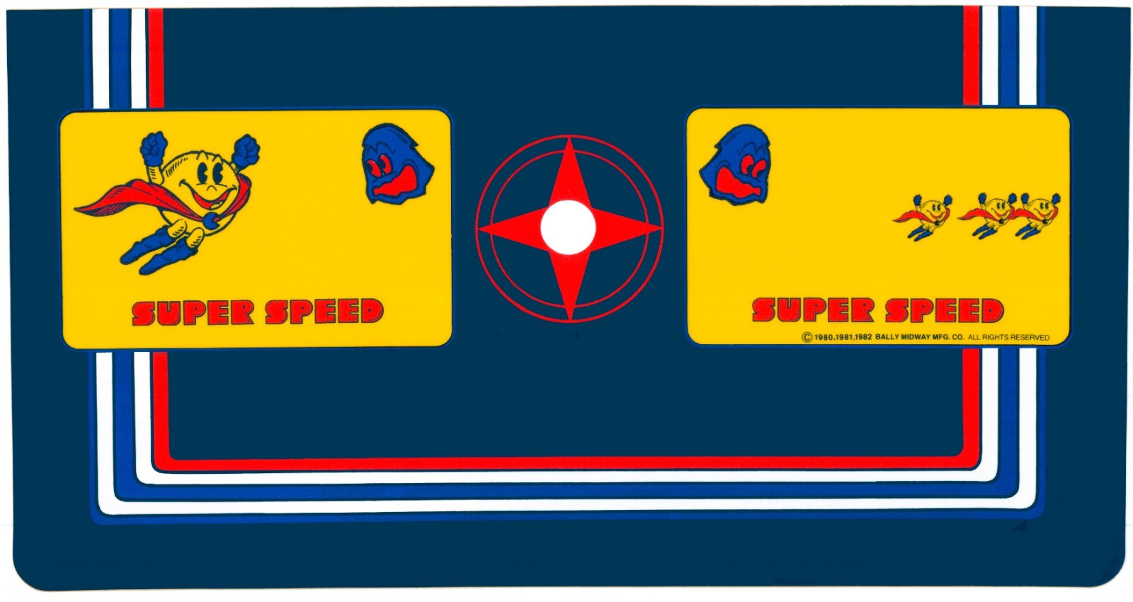 Super Pac Man CPO Arcade Control Panel Overlay Textured Laminate