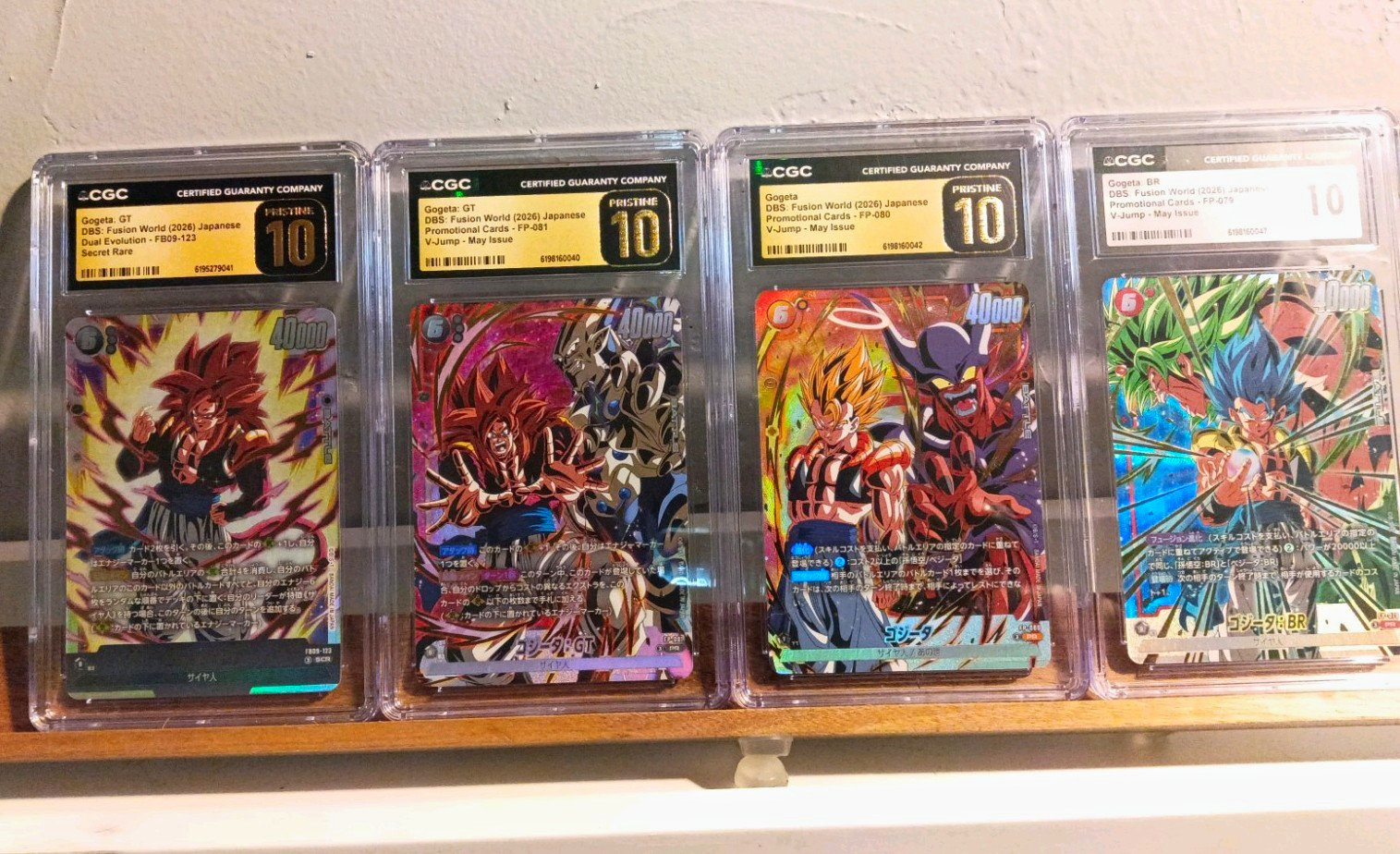 CGC Pristine 10 DBS Fusion World Gogeta JP Promo Lot 4 Dual Evo. & Bonus Cards 