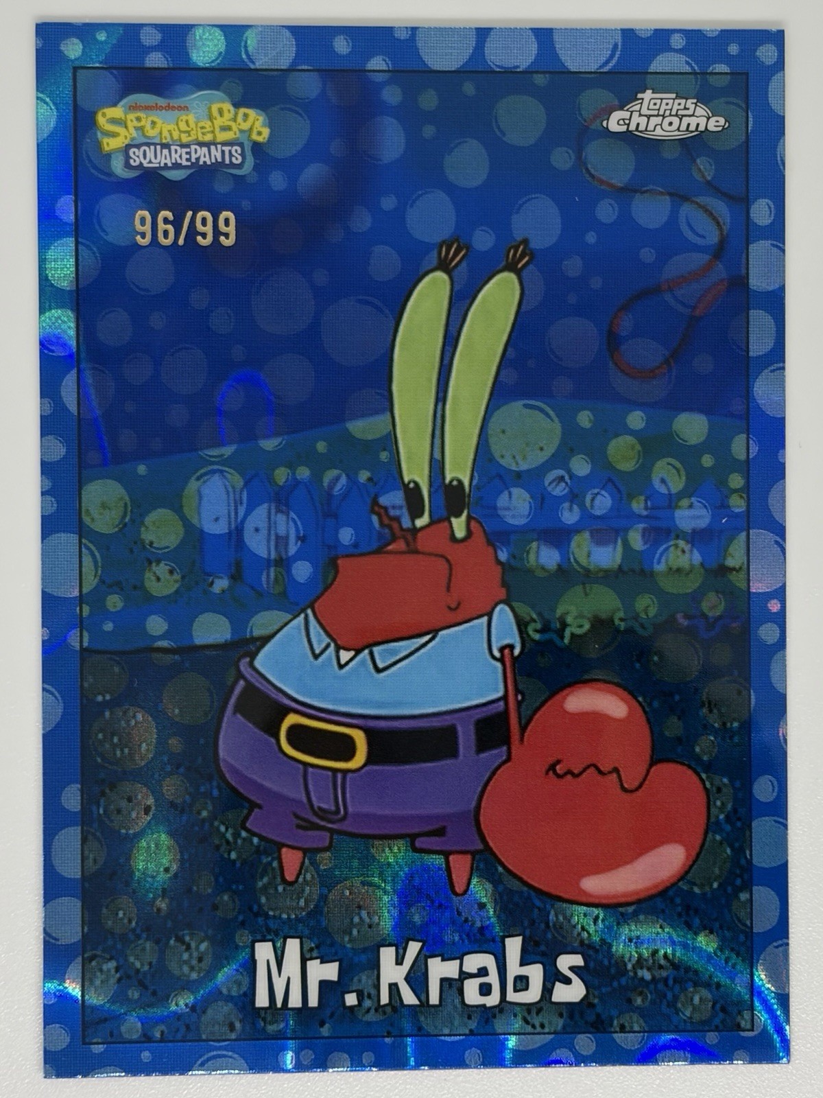 2025 Topps Chrome SpongeBob Mr. Krabs Bubblefractor /99 SSP