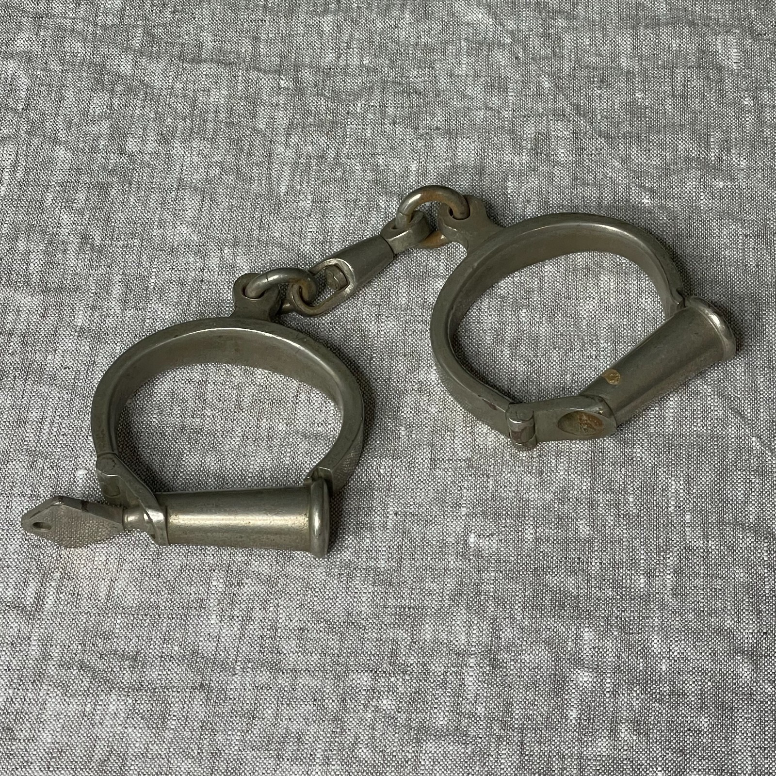 Vintage or Antique Handcuffs with Original Screw Down Key