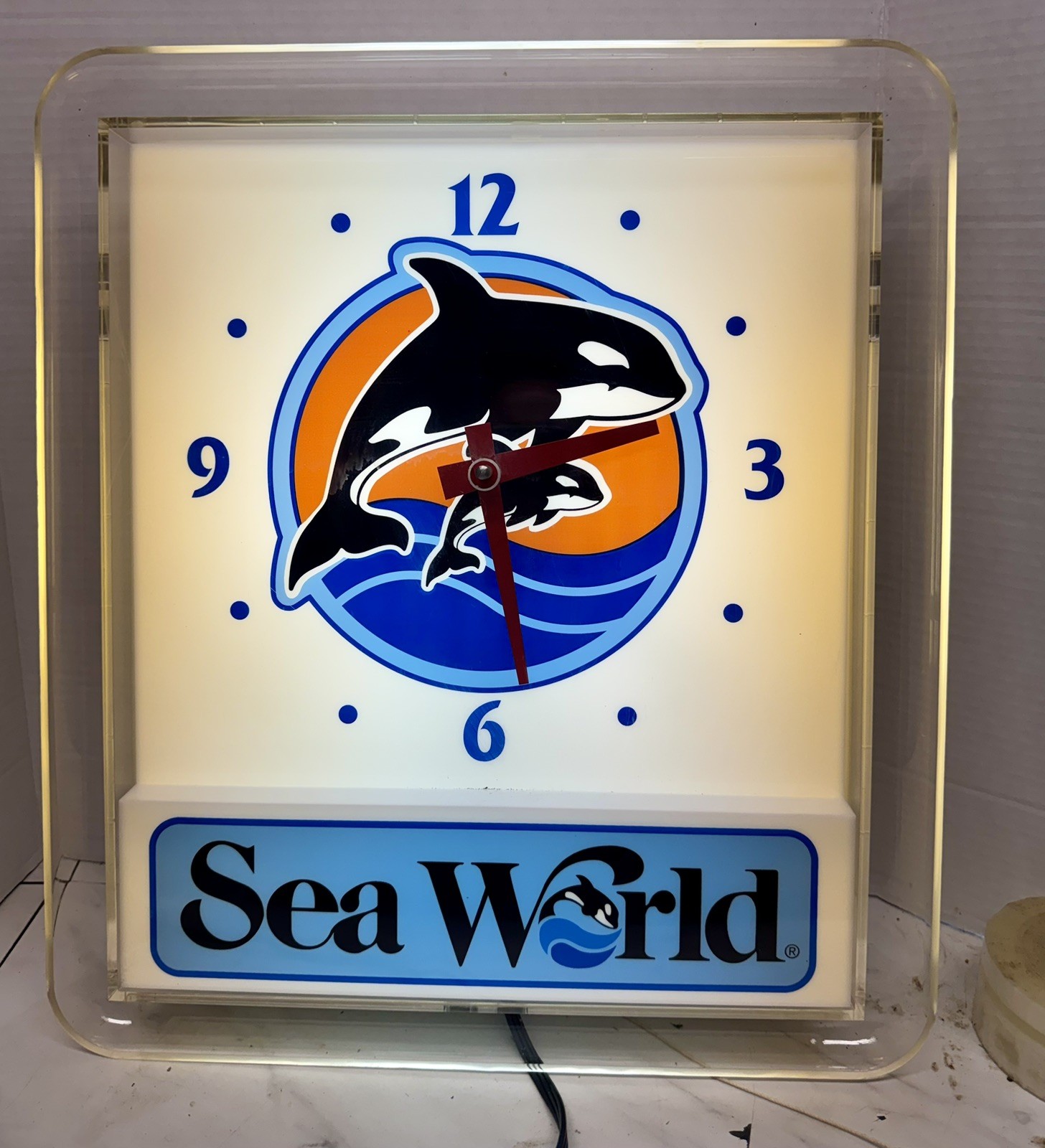 1993 BUD LIGHT PRESTIGE BACKBAR SEA WORLD Light Up Clock Working  Rare 