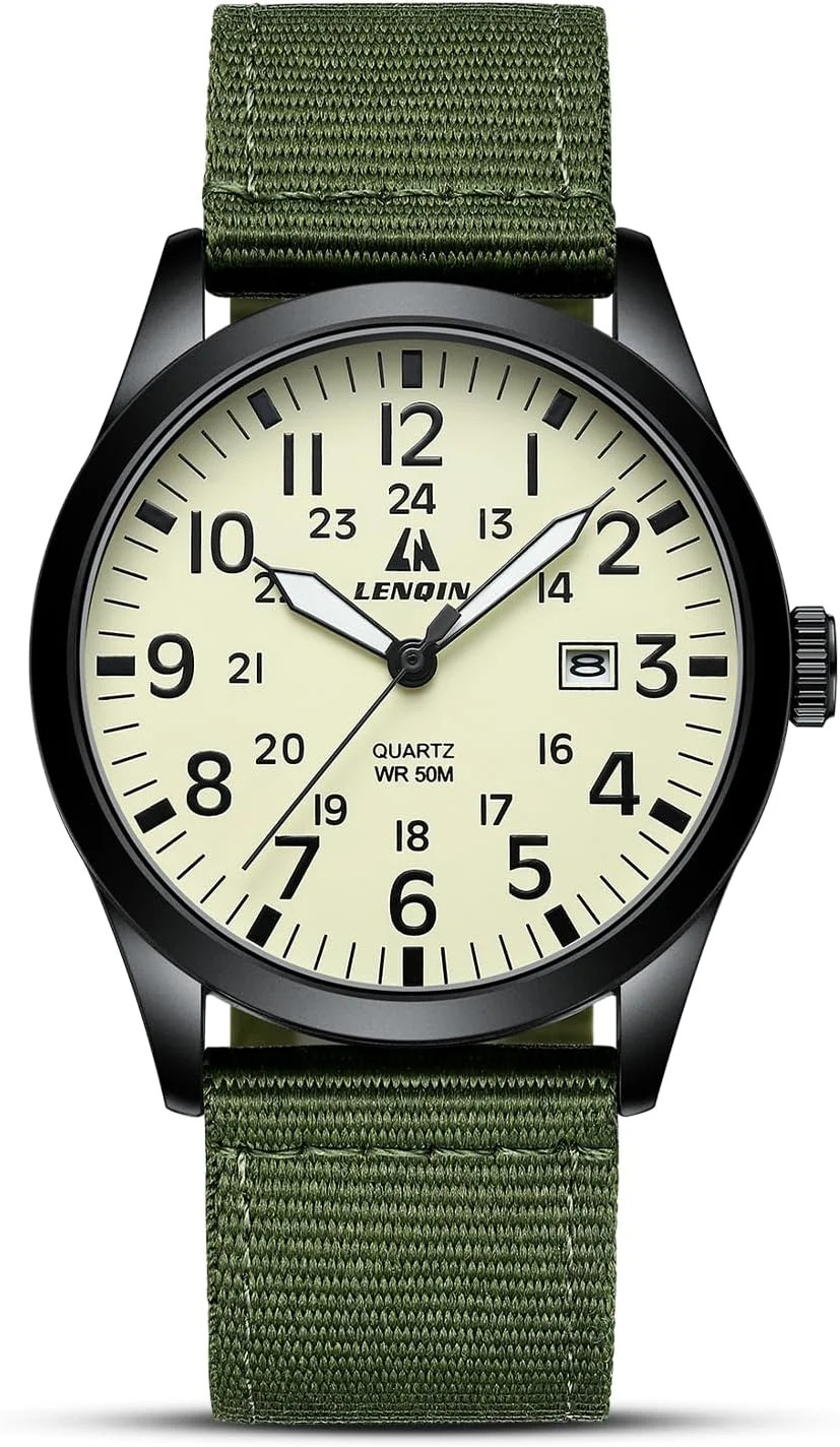 DAD\'S Day Gift, Military Sport Nylon Strap Stylish for Men Waterproof Army DAD\'S Day Gift, Military Sport Nylon Strap Stylish for Men Waterproof Army