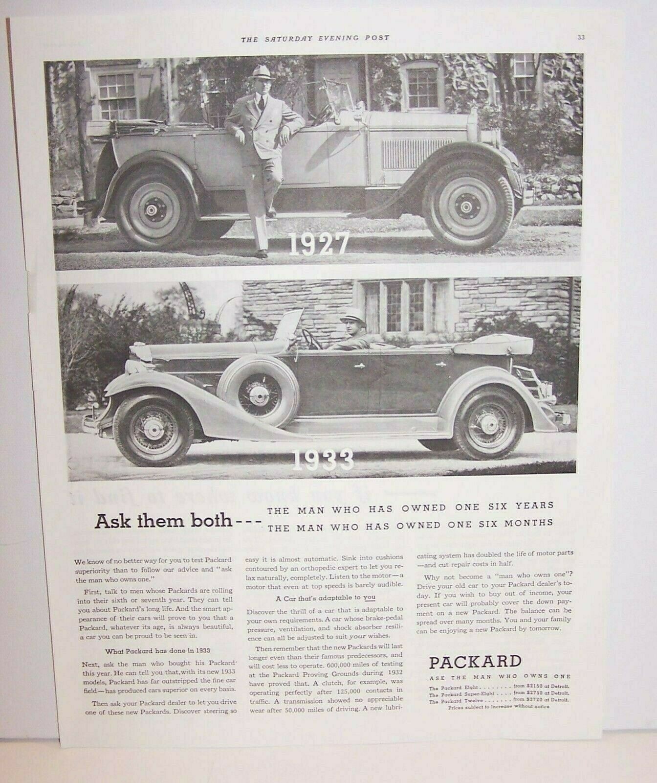 Packard ask Them Both 1927 and 1933