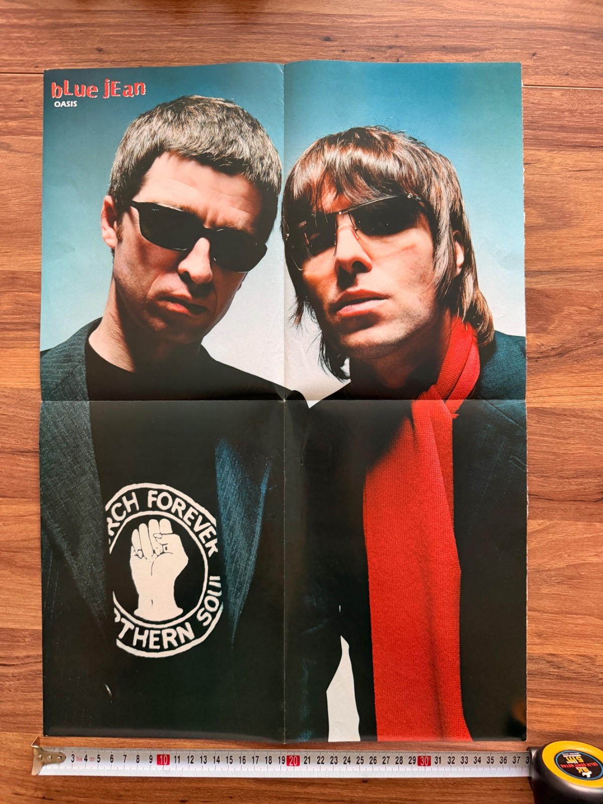 Oasis Liam Noel Gallagher David Charvet Vintage Blue Jean Poster 35x52 Rare DS Oasis Liam Noel Gallagher David Charvet Vintage Blue Jean Poster 35x52 Rare DS