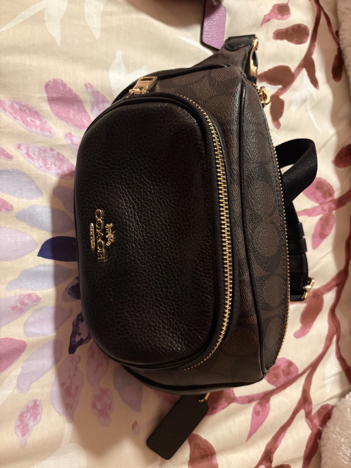 COACH signature brown waist bag