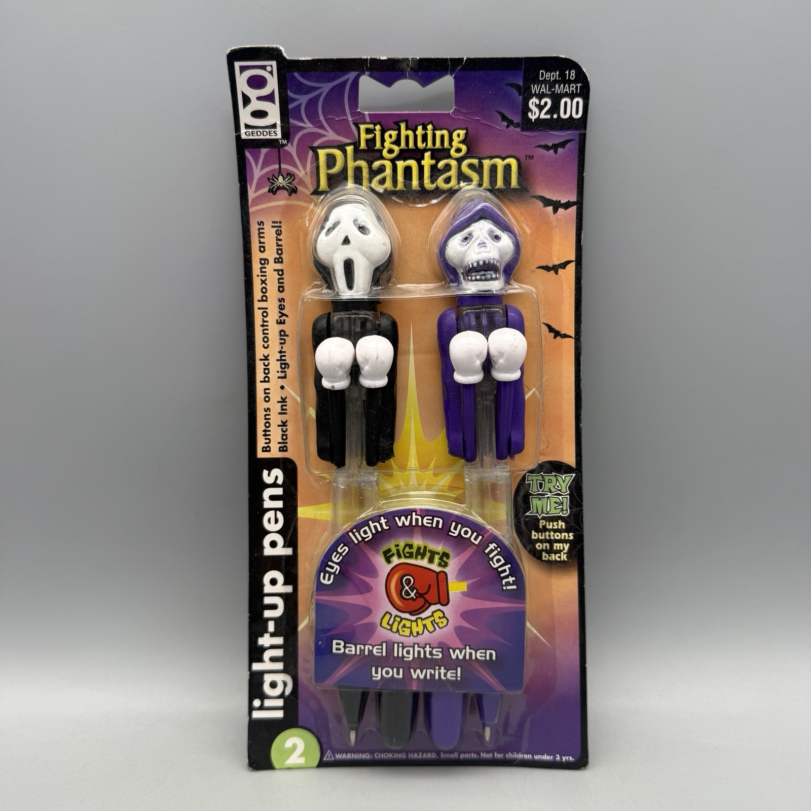 Geddes Fighting Phantasm Scream Grim Reaper Pen Rare Vintage - Set of 2
