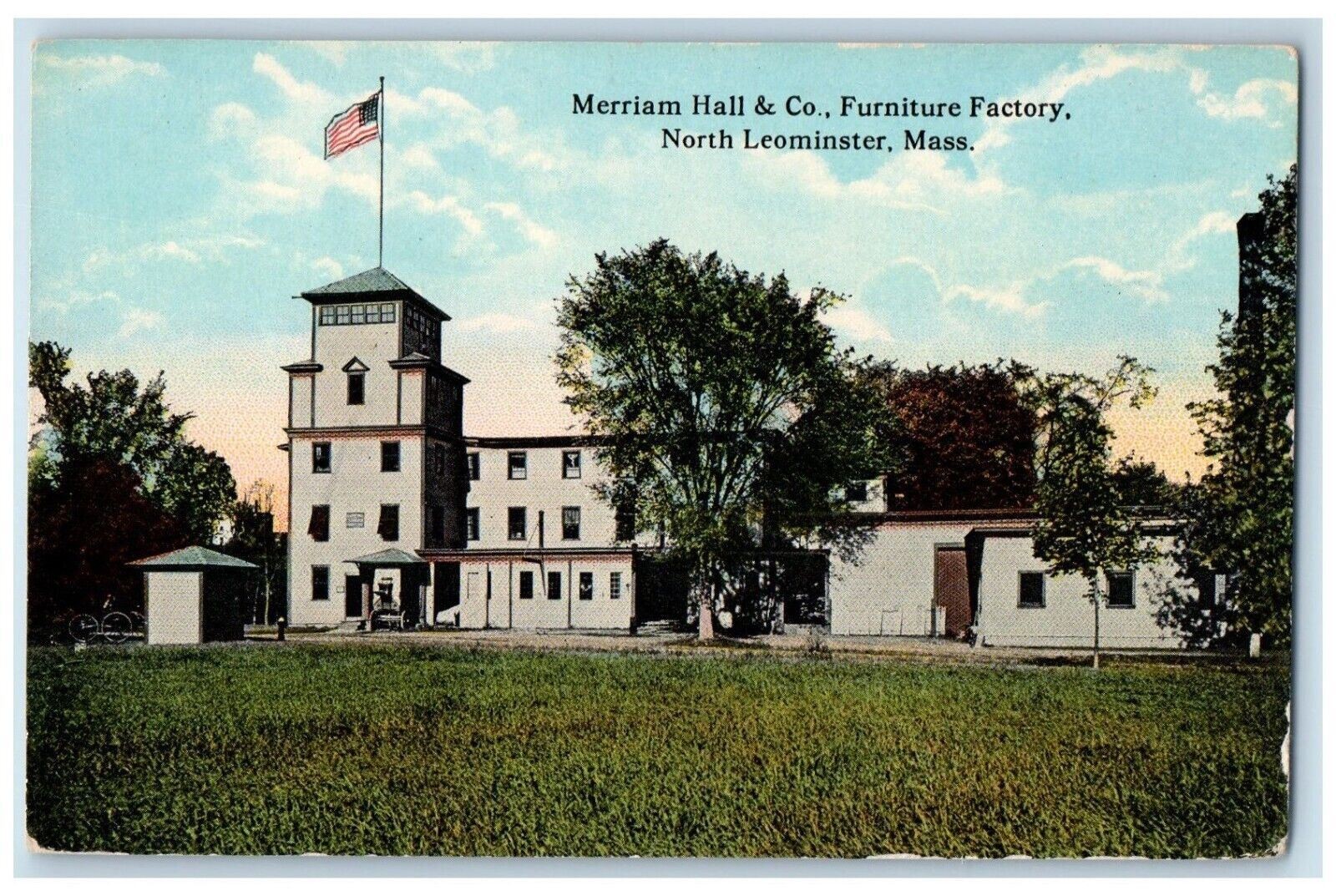 Merriam Hall Co. Furniture Factory North Leominster Massachusetts MA Postcard
