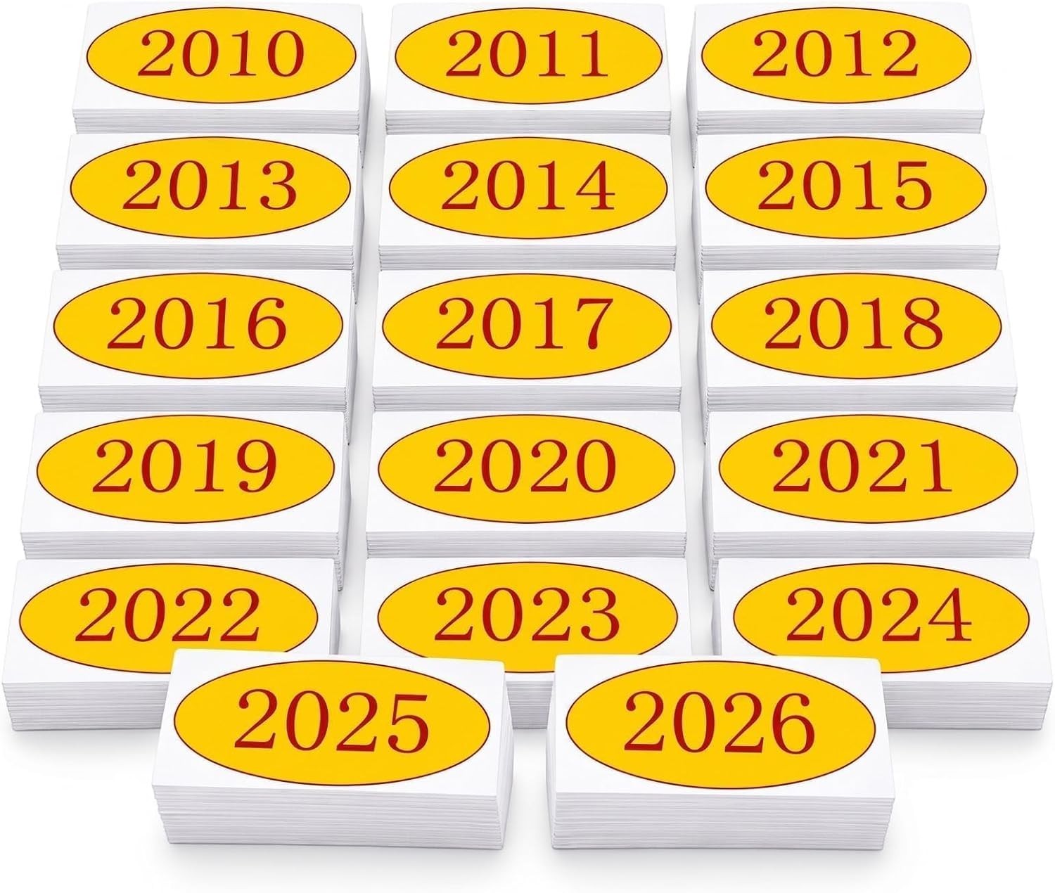204 Pcs Car Windshield Year Stickers (2010-2026), 17 Dozen (12 per Year)